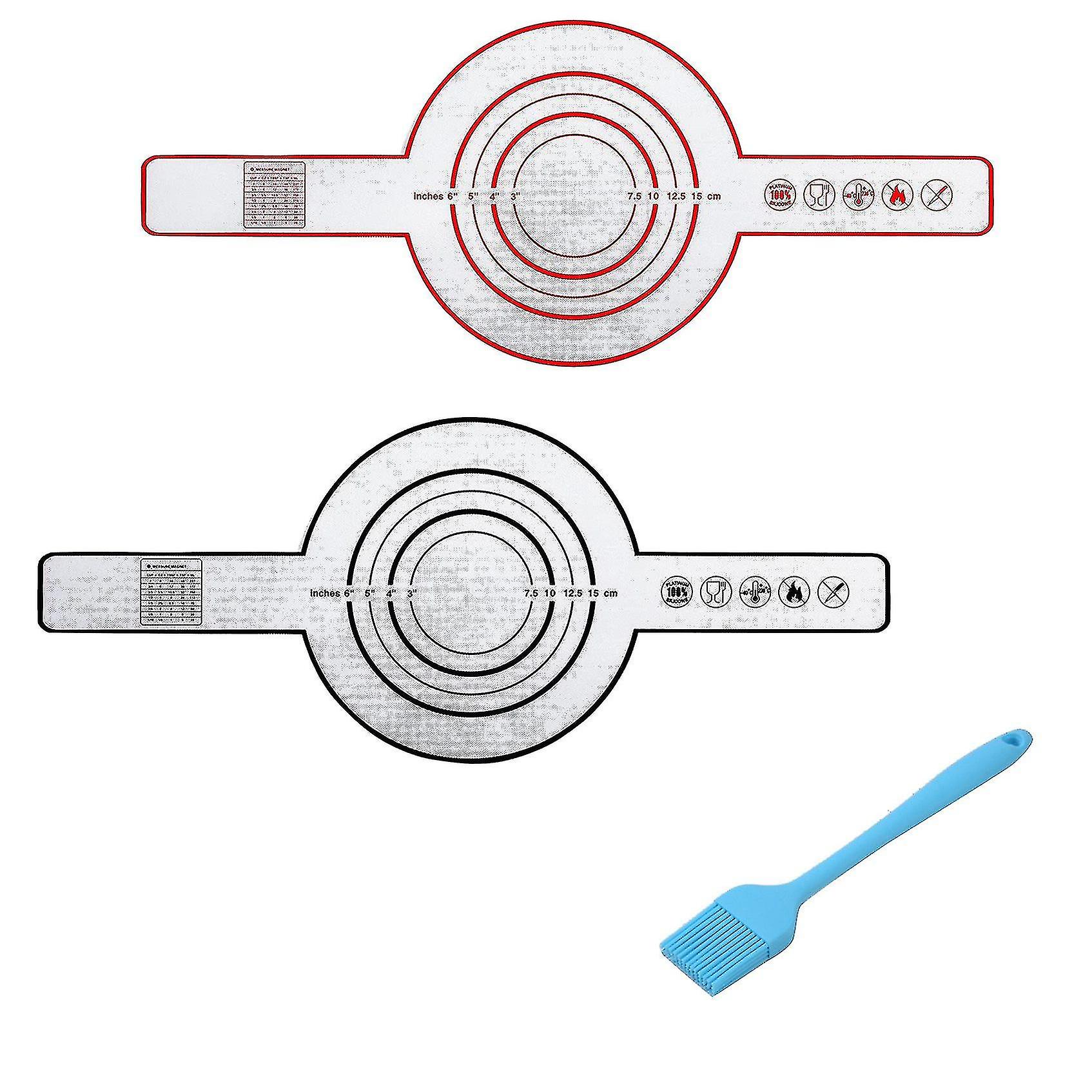 2 Pcs Silicone Baking Mat For Dutch Oven Bread Baking Non-stick Baking Mat With Long Handle 8.3inch