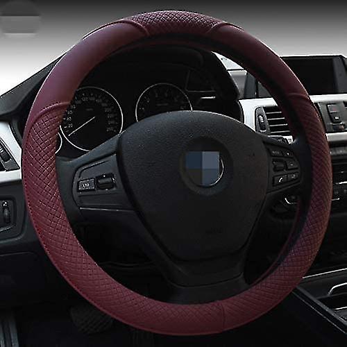 Mikrofaser Fahrzeug Lenkradabdeckung Qualität Bequemer Auto Lenkradschutz Universal Durchmesser 38 cm (15 ") Leder Rot