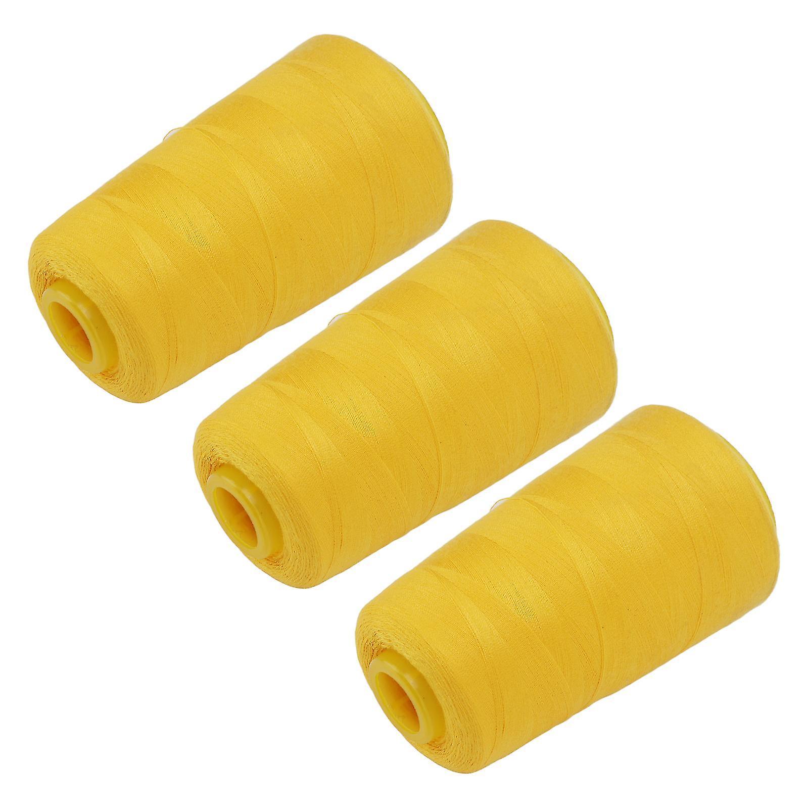 3 Pcs Fil Surjeteuse Couleur Jaune Robuste Durable Haute Résistance Confortable Texture Couleur Vibrante Fil Jaune