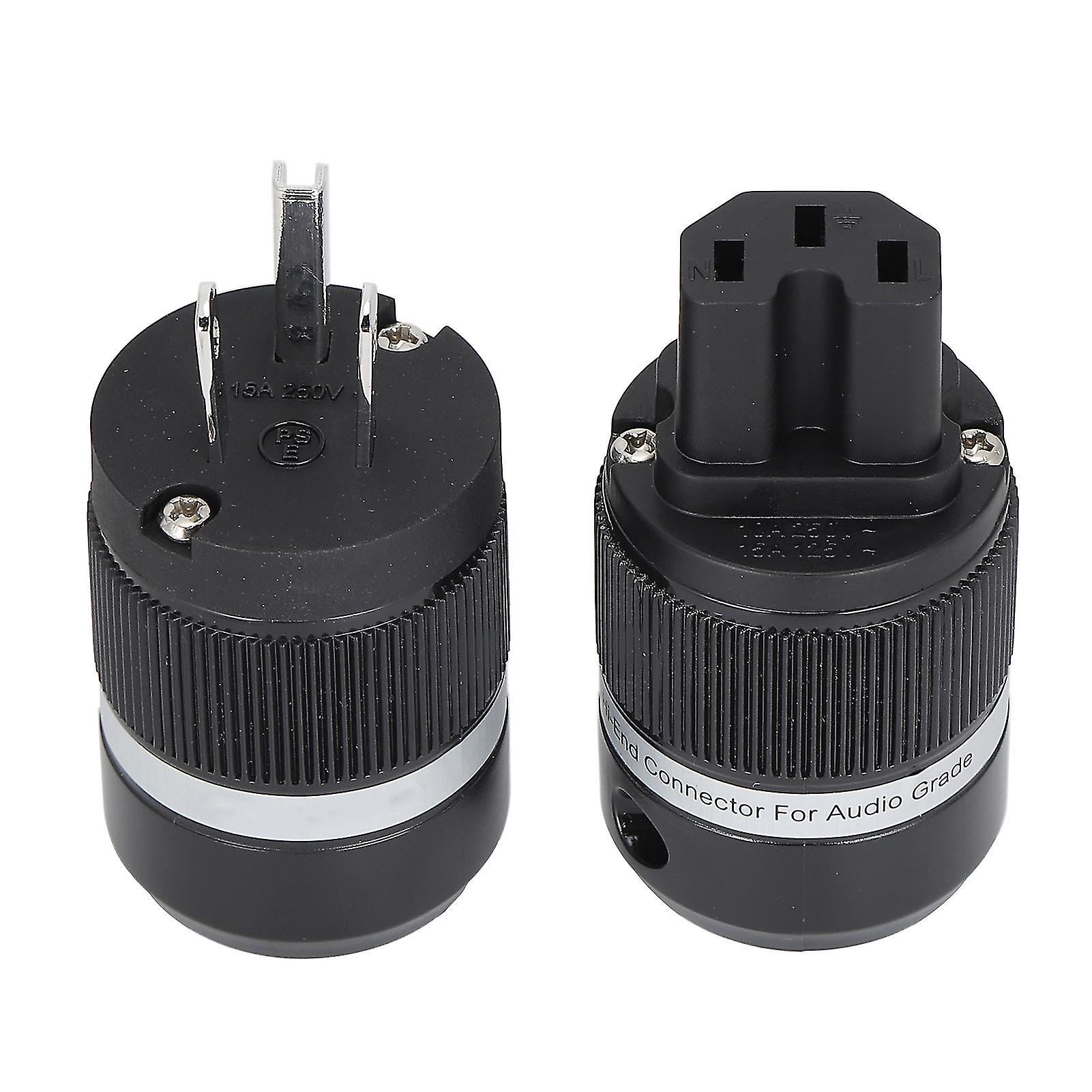 Monosaudio IEC Connector Plug Pure Copper Rhodium‑Plated Audio AC Power Plug 100‑250V