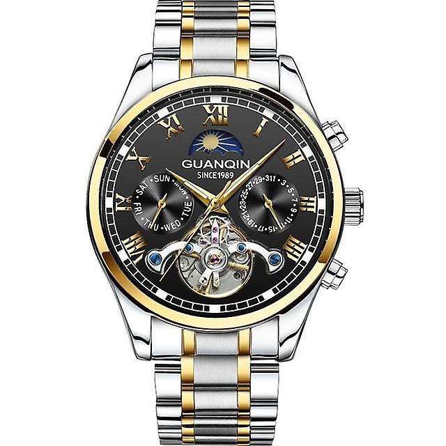 Guanqin Tourbillon Mechanical Luxury Men's Watches Stainless Steel