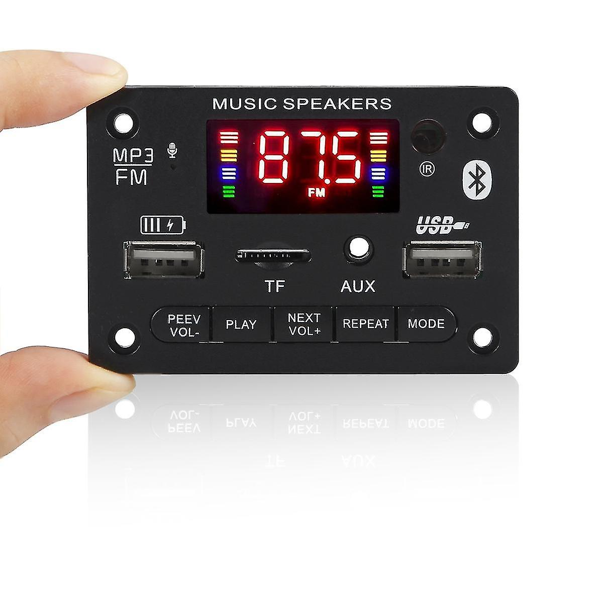 12v Bluetooth 5.0 Mp3 Player Decoder Board 2x40w Car Amplifier Fm Radio Module Support Tf Usb Aux H