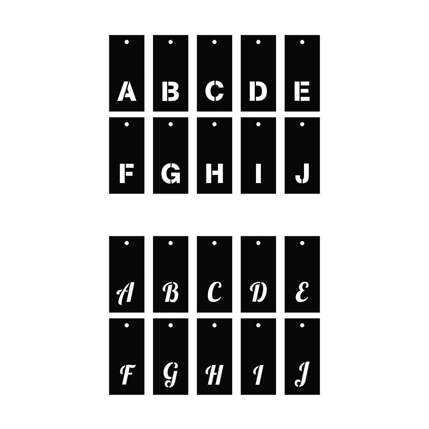 Stencils alphabet 140 patterns - letters & numbers