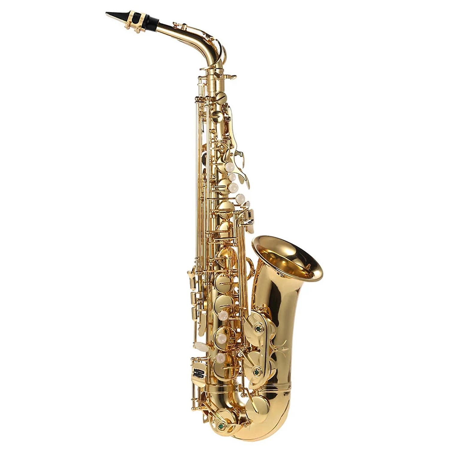 Eb Alto Saxophone Brass Lacquered Gold E Flat Sax 802 Key Type Woodwind Instrument with Cleaning Bru