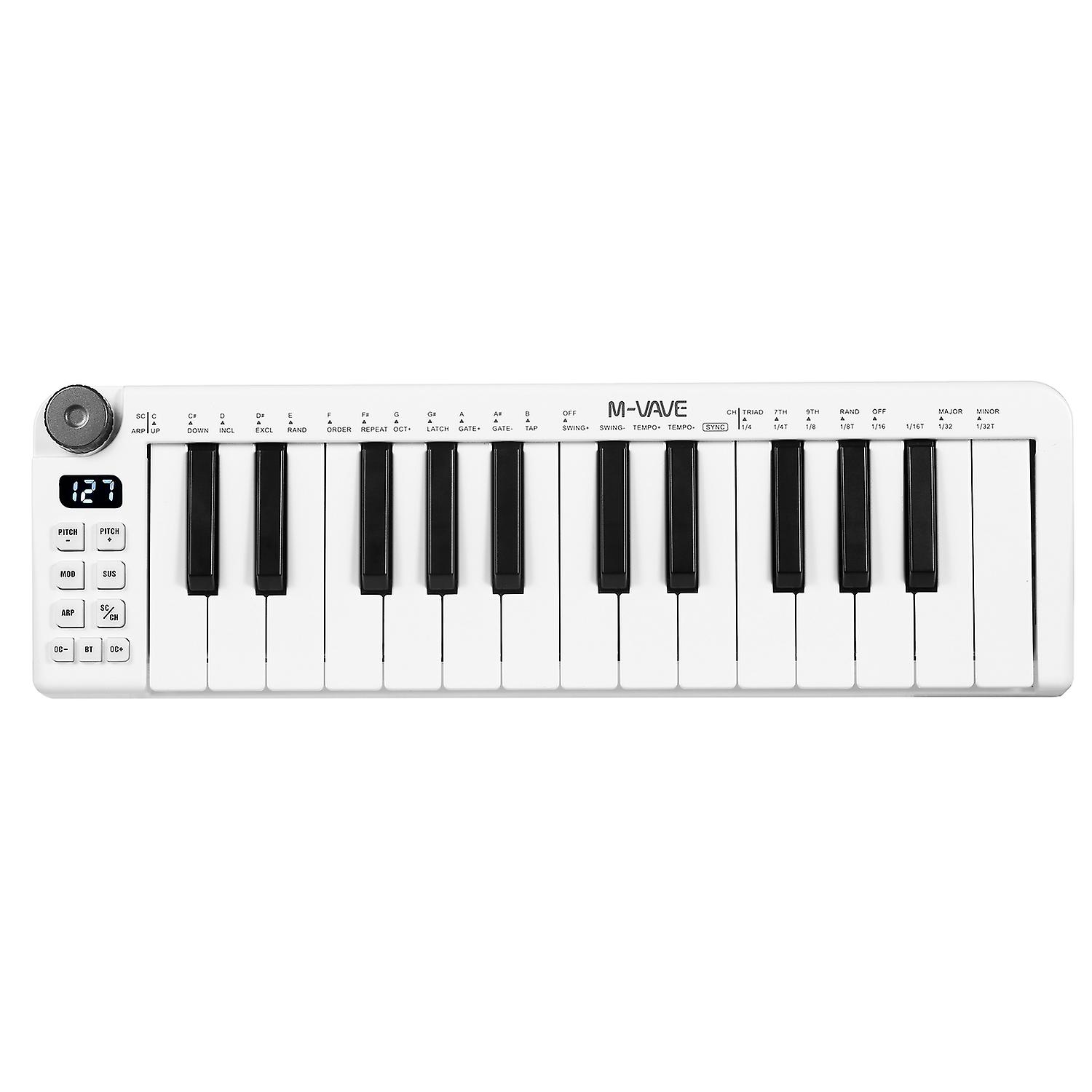 M-VAVE SMK-25mini MIDI-Keyboard Wiederaufladbares 25-Tasten-MIDI-Control-Keyboard Mini-tragbares USB-Keyboard