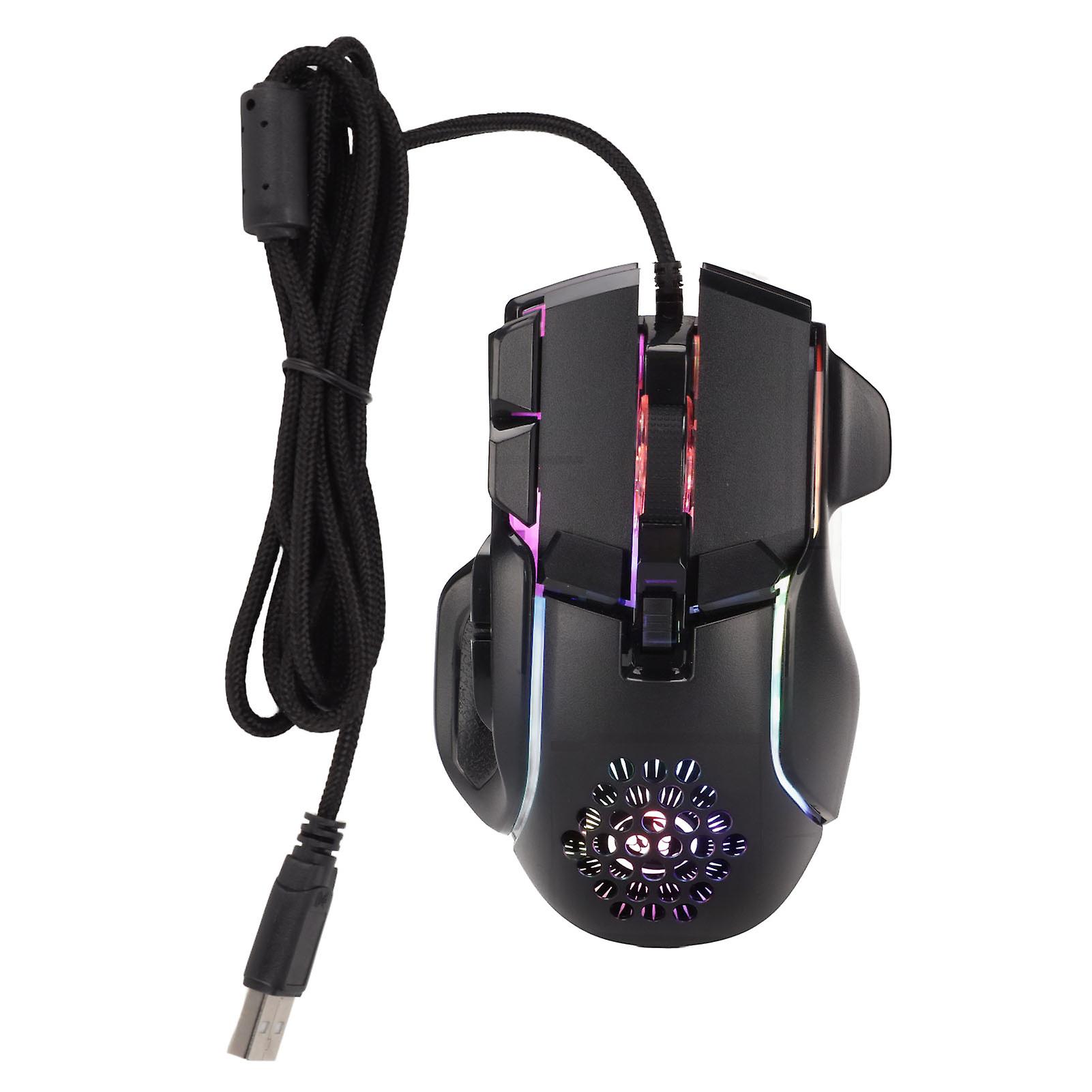 Mechanical Gaming Mouse Wired with 13 RGB Effects 6 DPI Levels Up to 12800DPI