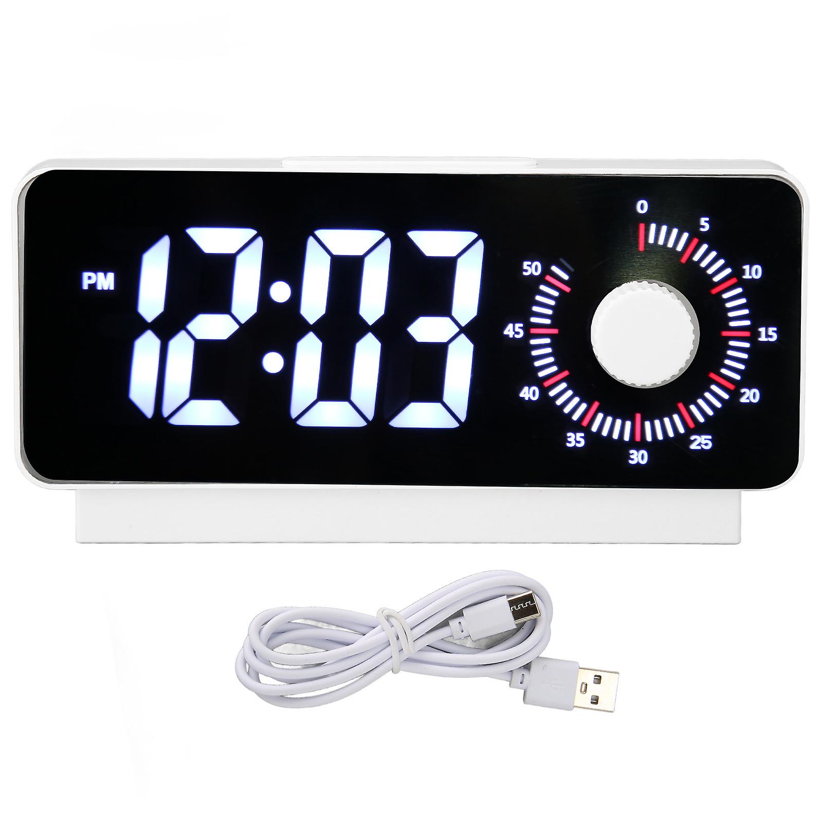 Digital Alarm Clock Multifunctional Dual Display Visual Time Manager Desktop Knob Electronic Led Countdown Clock