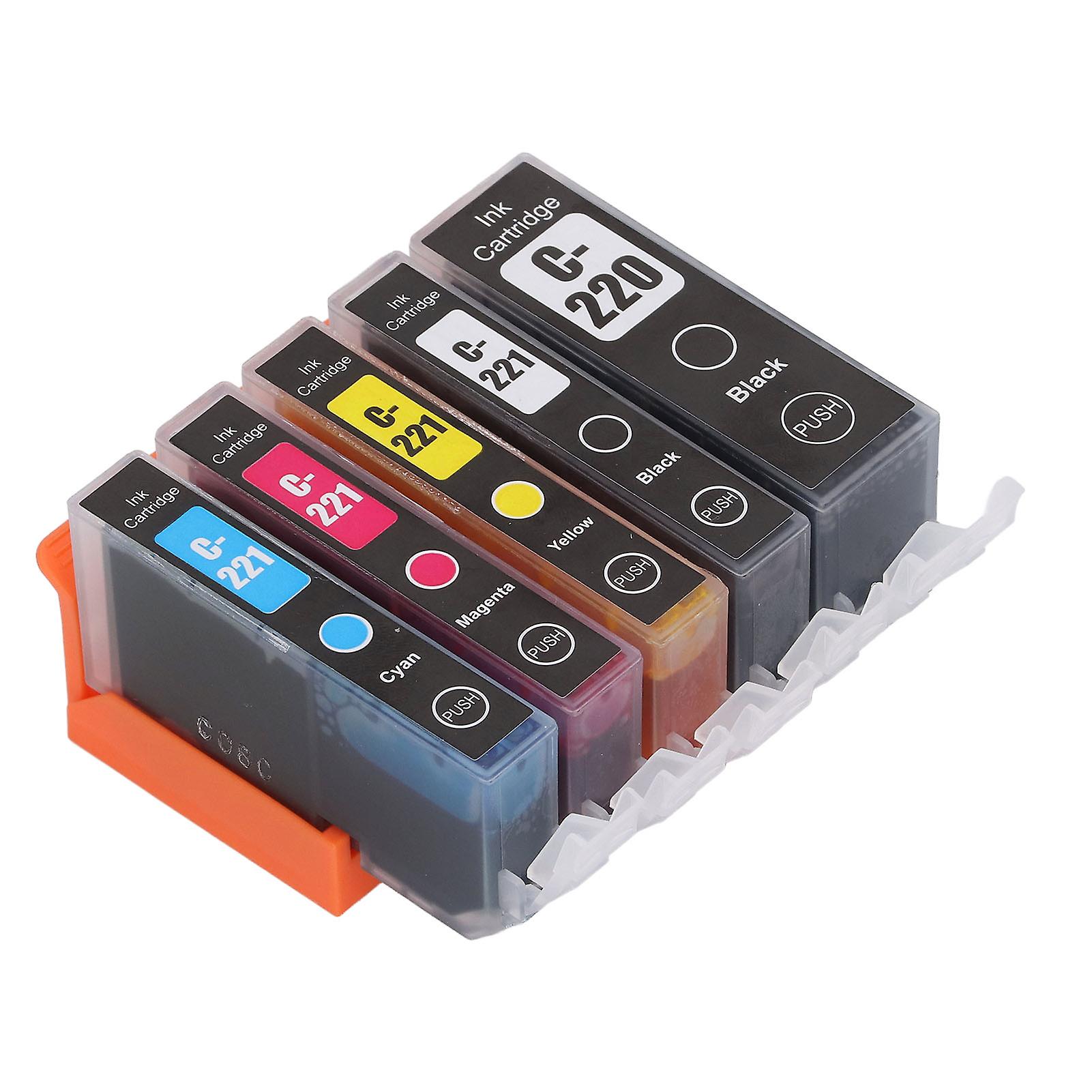 Ouitble Ink Cartridge Set Printer Ink Cartridge Set 5-Pack, Practical Replacement for IP3600, Black Cyan Magenta Yellow, Fluent Printing, 180