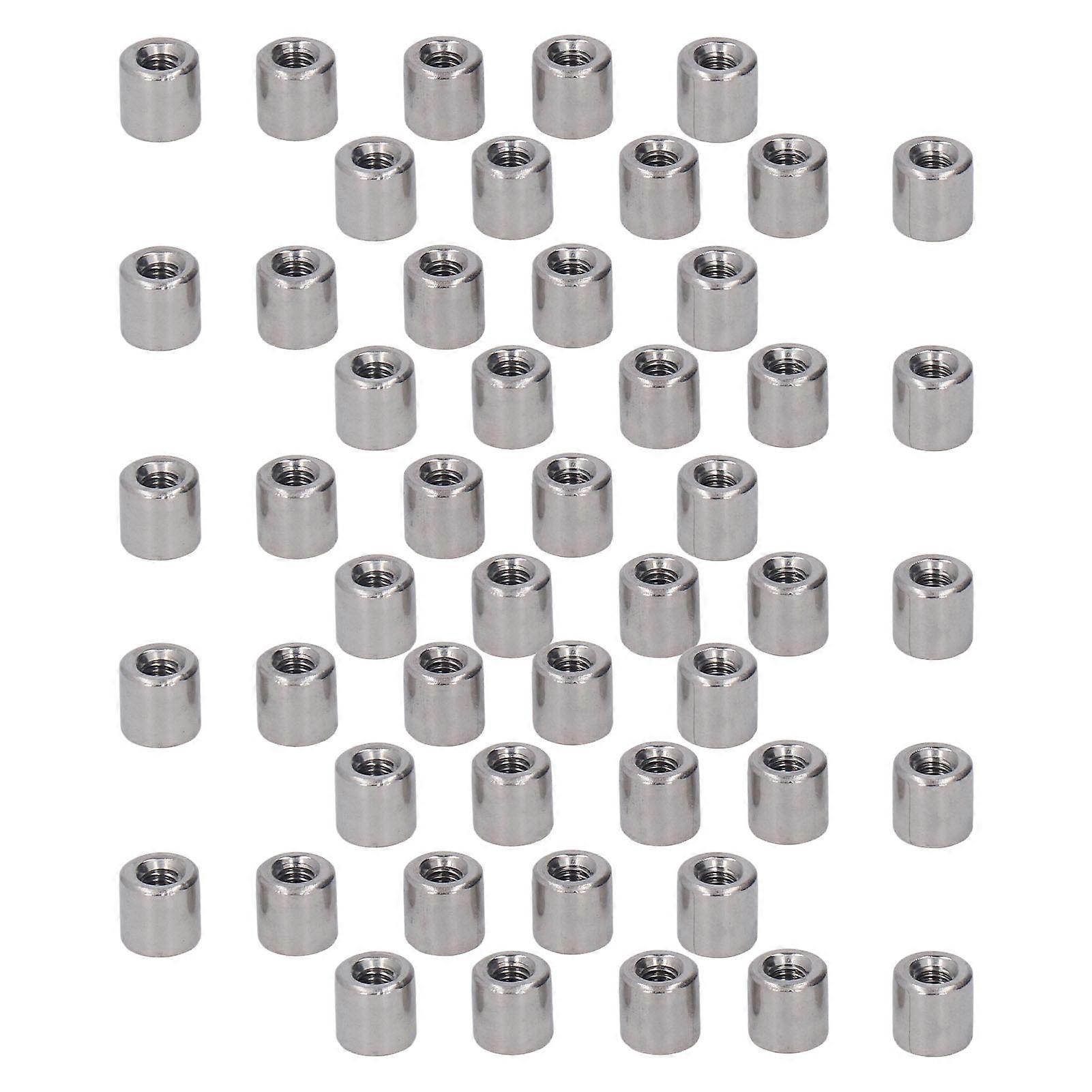 DTCY 50Pcs Coupling Nut Round M4 Stainless Steel Rod Connector Nut Female Thread Fastener
