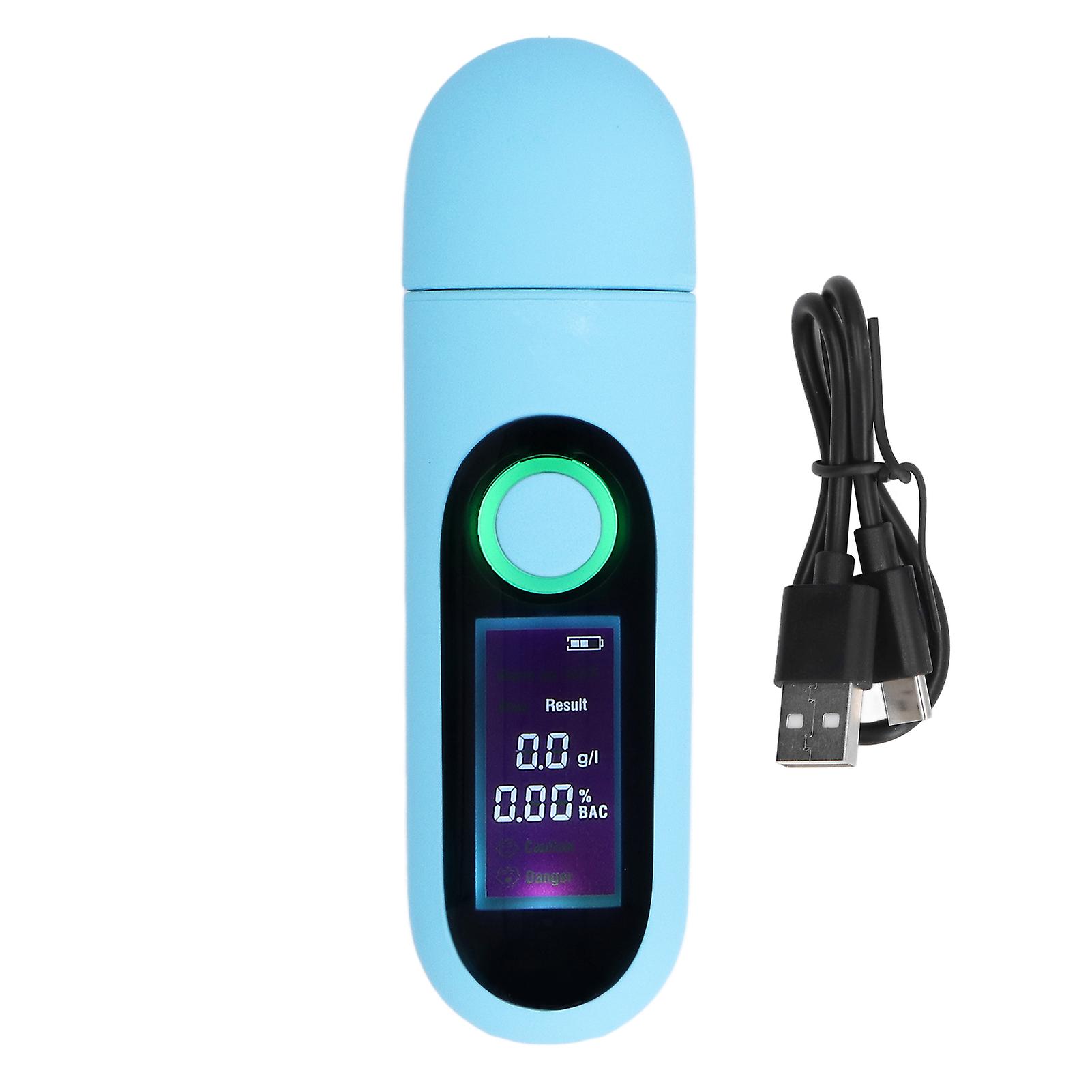 Breath Alcohol Tester LCD 3 Color Display USB Charging Blowing Contactless Testing Alcohol Tester for Professional Use