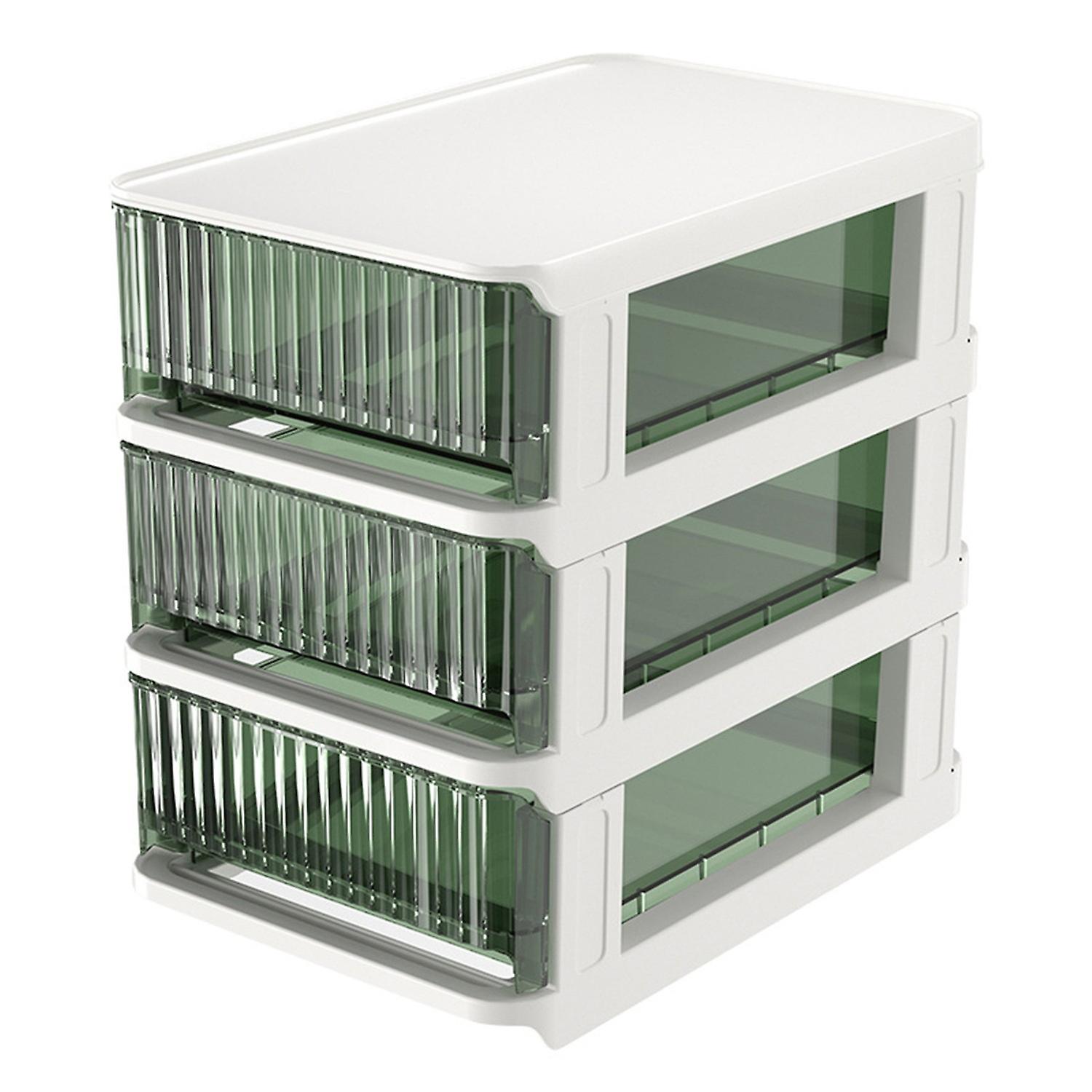 Desktop Storage Box with Dual/Triple Layer Drawer Compartment Plastic Box Office Stationery Pen Hold