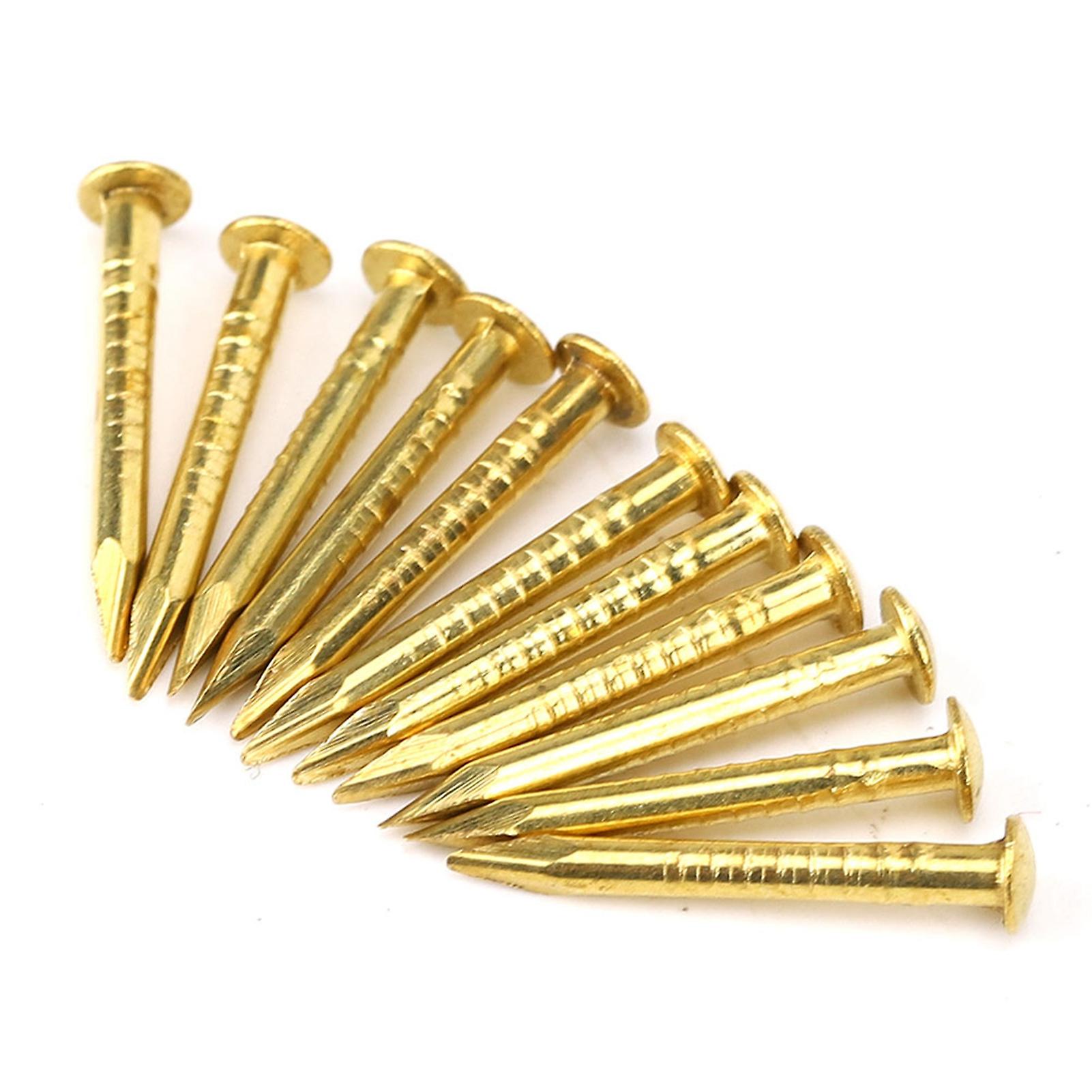 100pcs Brass Round Head Nails Furniture Hinge Nails Hardware Accessories Length: 10mm/15mm/18mm/22mm/15mm
