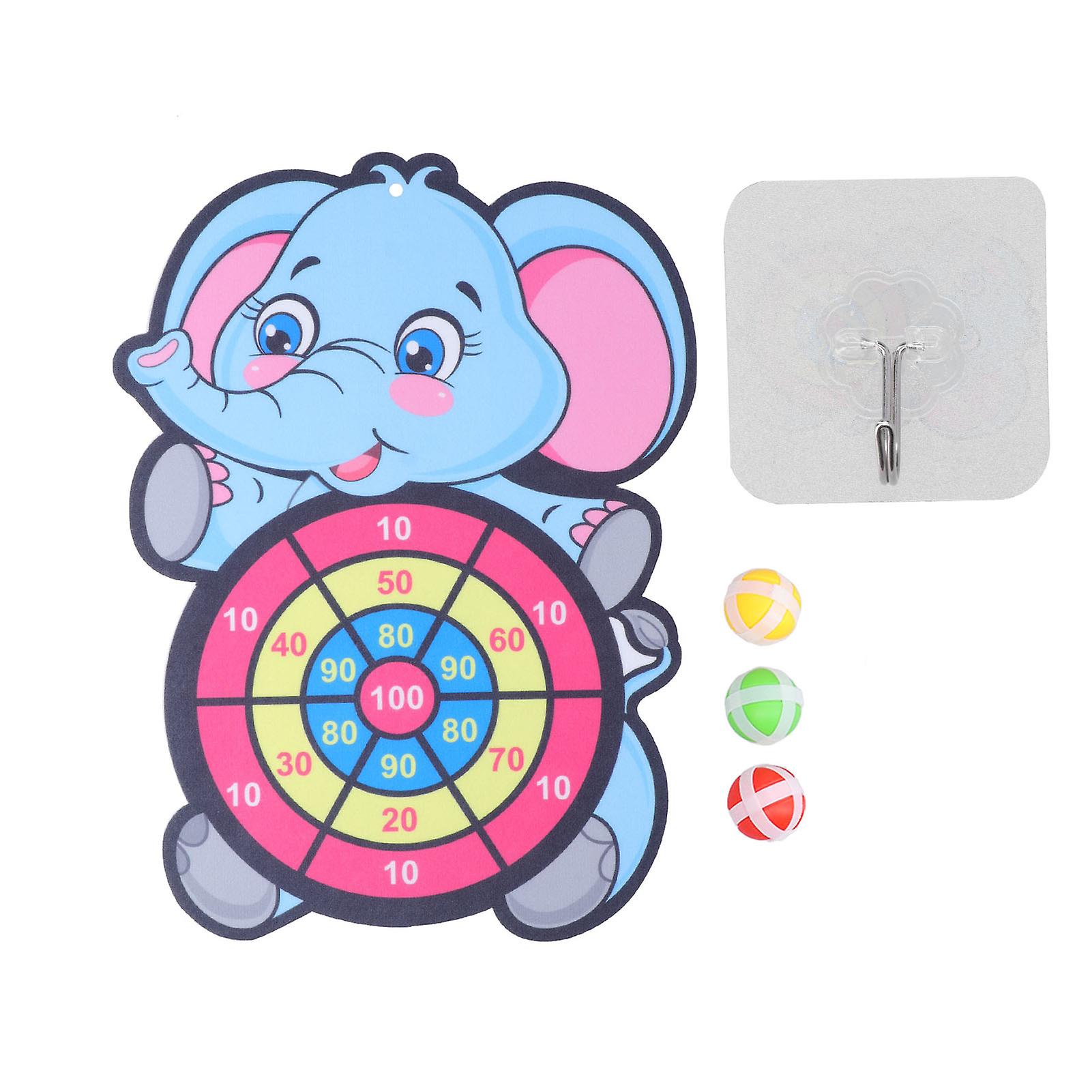 Children Elephant Dartboard Set Hook and Loop Dartboard with 3 Stick Balls and Hooks