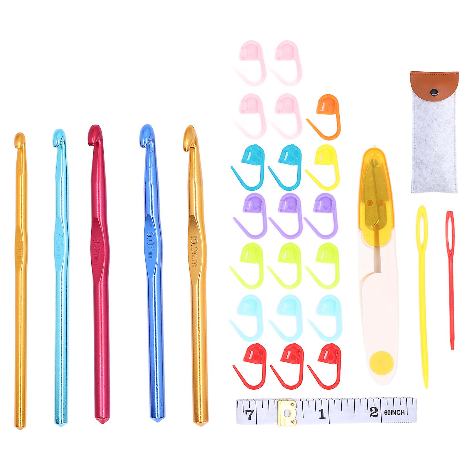 Crochet Hooks Aluminum Material Ergonomic Handle Detailed Size DIY Making Light Weight Knitting Needles for hats