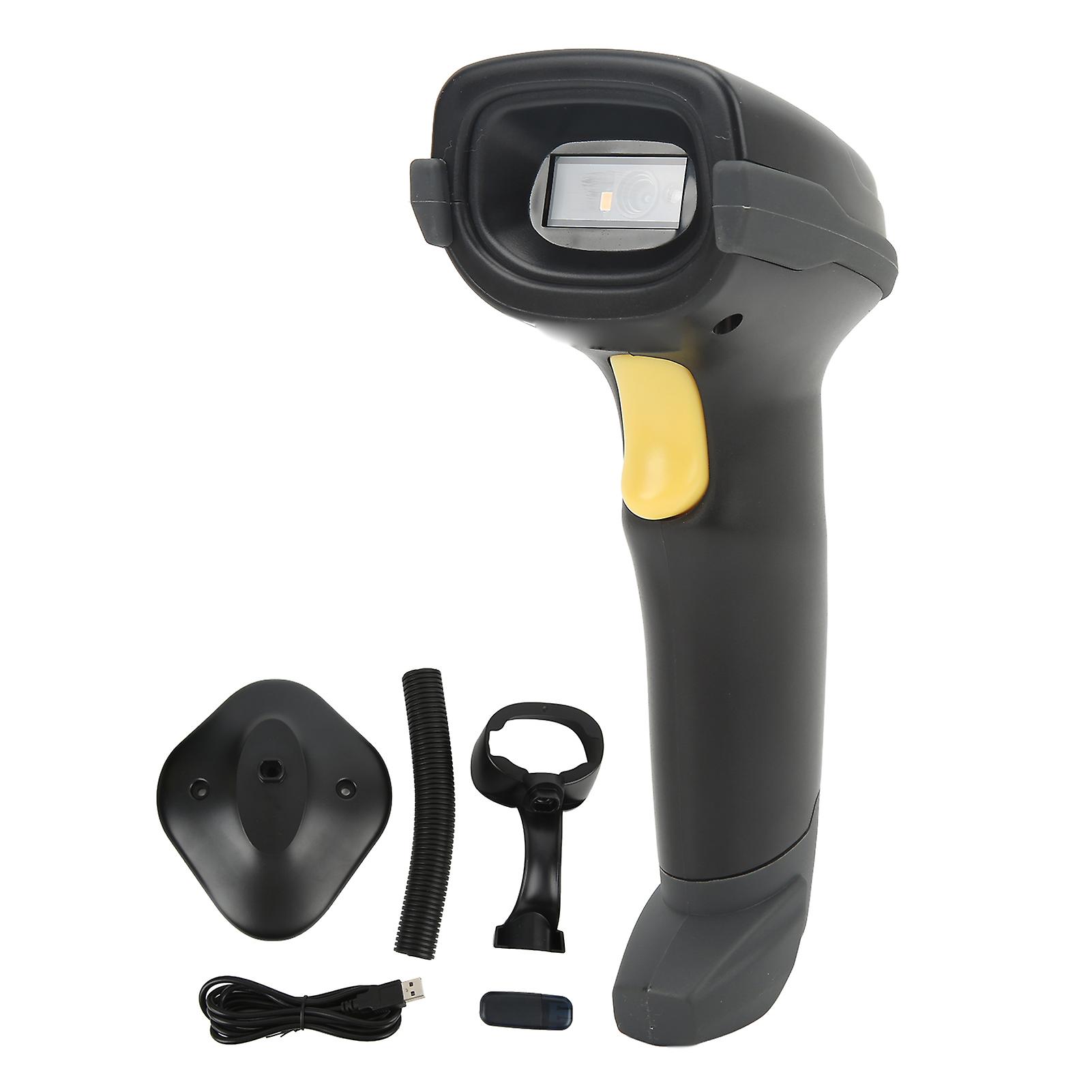 2.4G Wireless Barcode Scanner with Stand Handheld 1D CCD Code Reader for Supermarket Store