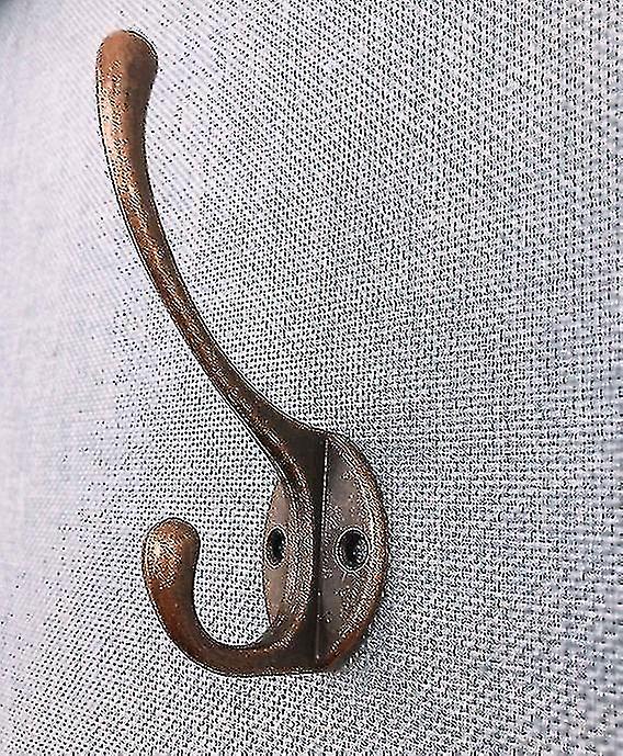 10pcs Rustic Coat Hooks Wall Mounted Heavy Duty Double Hooks Retro-hao