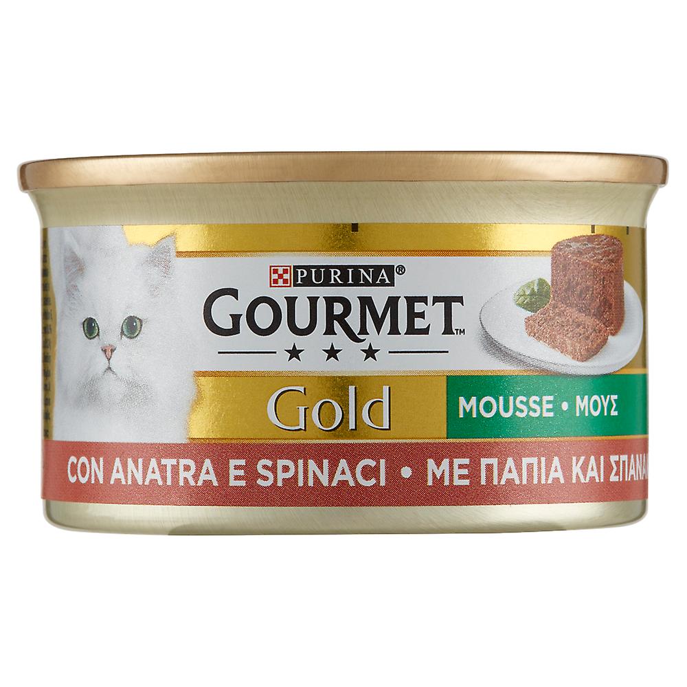 Gourmet Gold Mousse Cat Can with Duck and a Touch of Spinach 85g