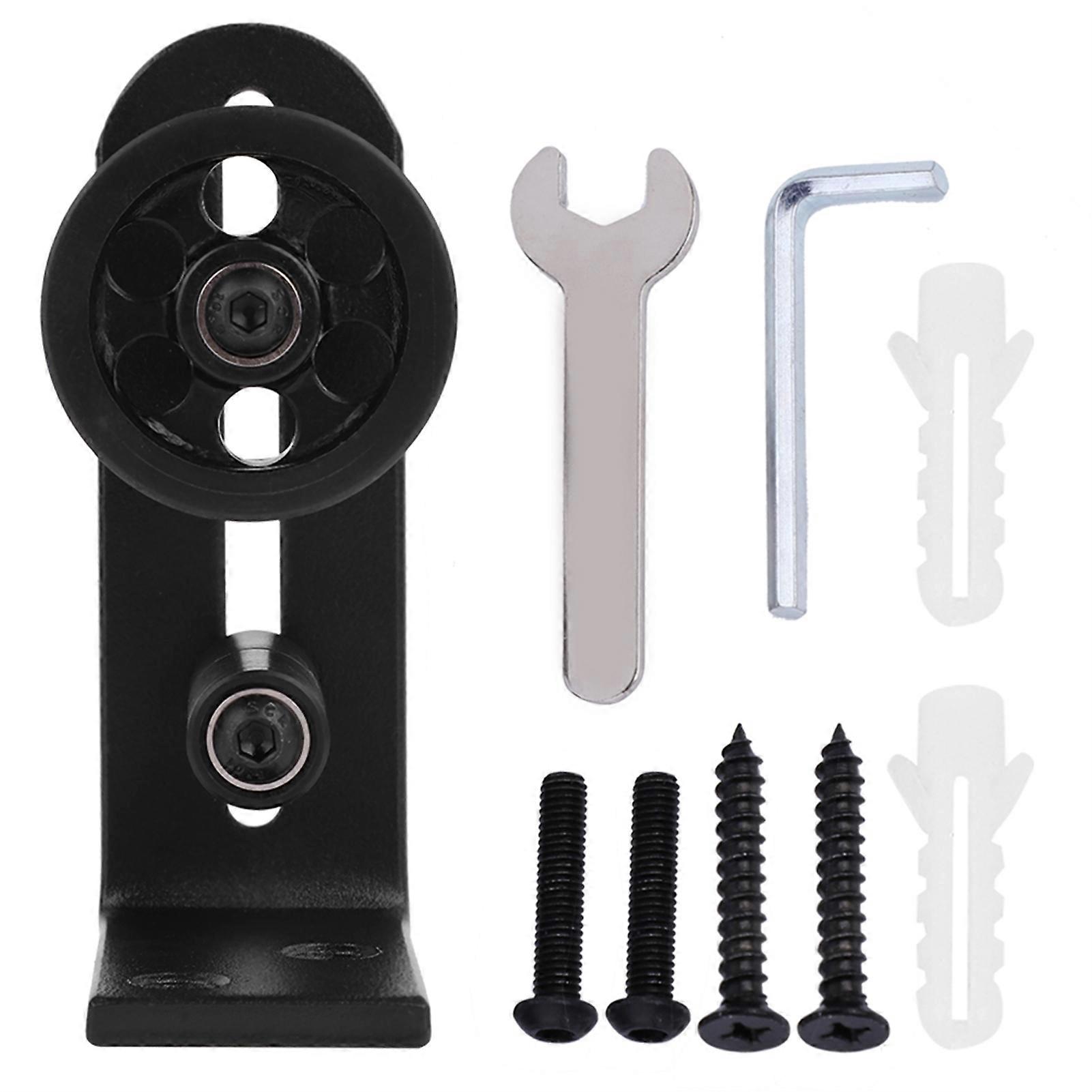 Adjustable Stay Roller Floor Guide Barn Door Roller Guide(Spraying Black)