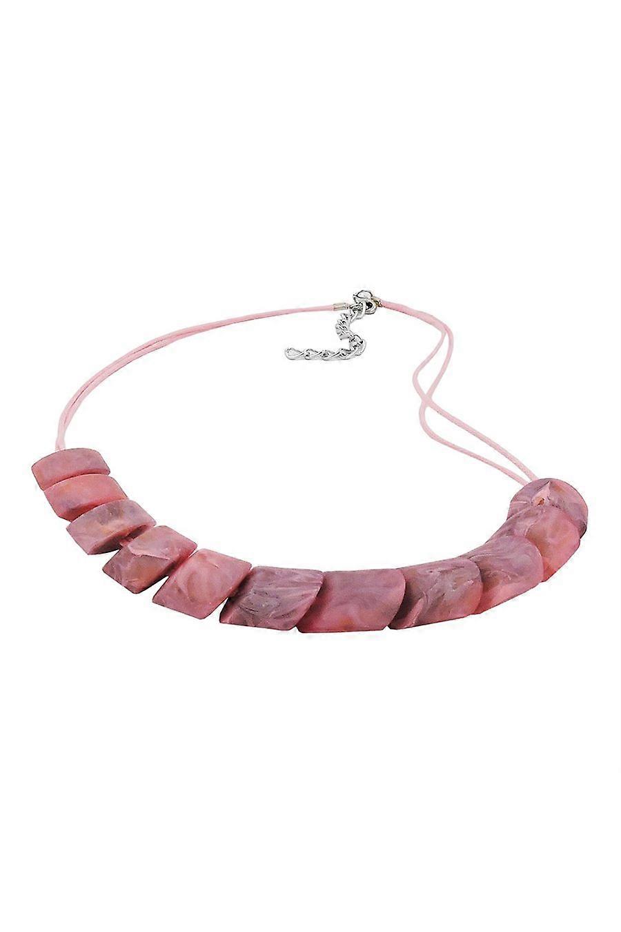 Necklace Slanted Beads Rose-marbled - Gl02605