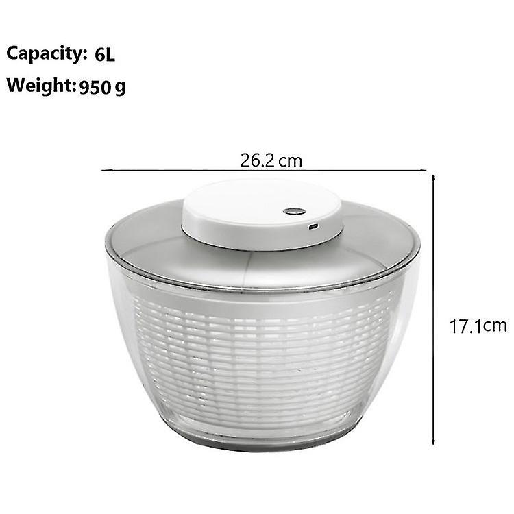 Electric Salad Spinner Fruit Vegetable Washer Dryer Vegetable Dehydrator-6L