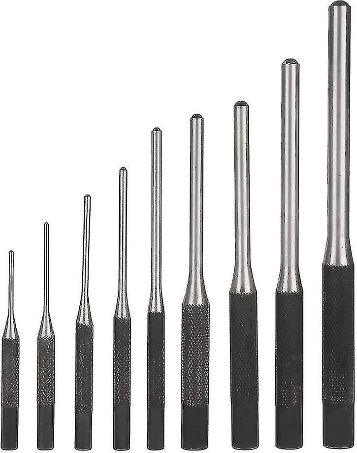 Professional 9-Piece Steel Pin Punch Set for Mechanical Engineering