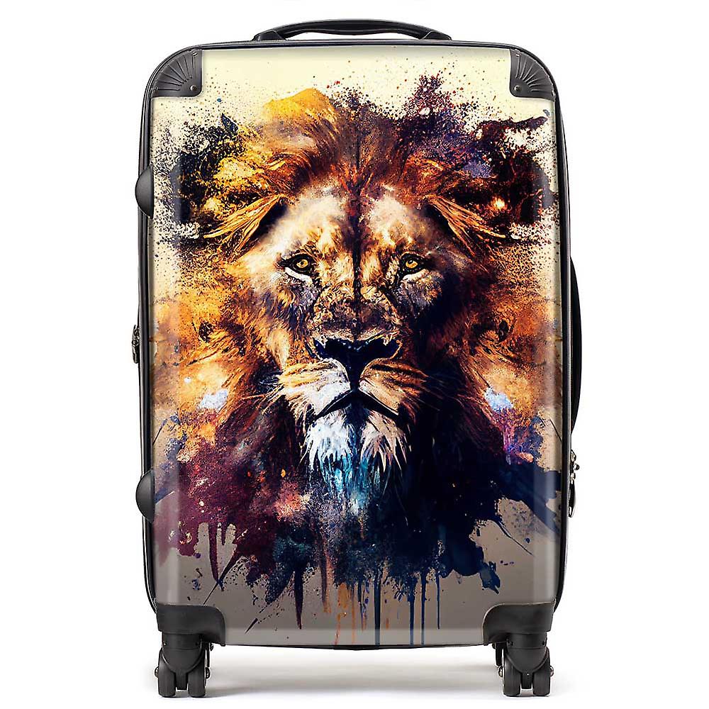 Majestic Lion Face Splashart Suitcase