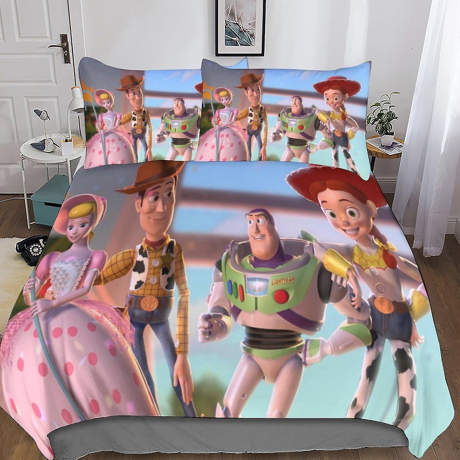 MYPALL Toy Story 3-piece Set Bedding Set 3D Print Comforter Cover with Zipper ForTeens And Kids Adults Soft Microfiber Bedspread Cover