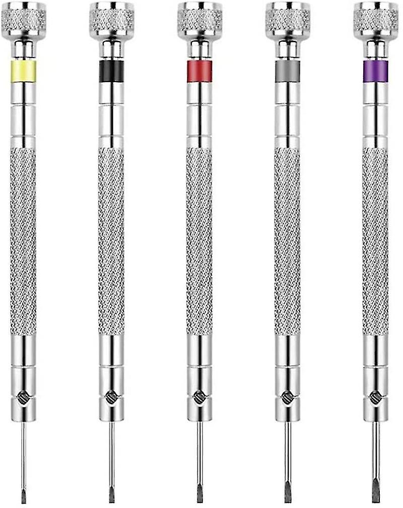 5 PCS Precision Screwdrivers Watchmaker Reversible Watch Glasses Repair Tools