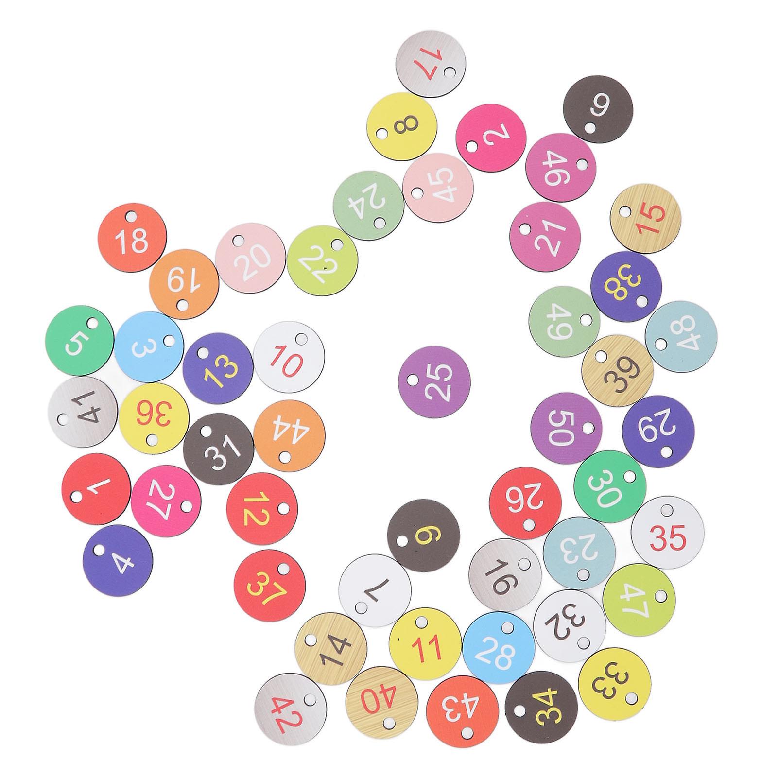 50Pcs Round Plastic Number Tags Plastic Number Labels for Beekeeping Livestock Farming 1-50