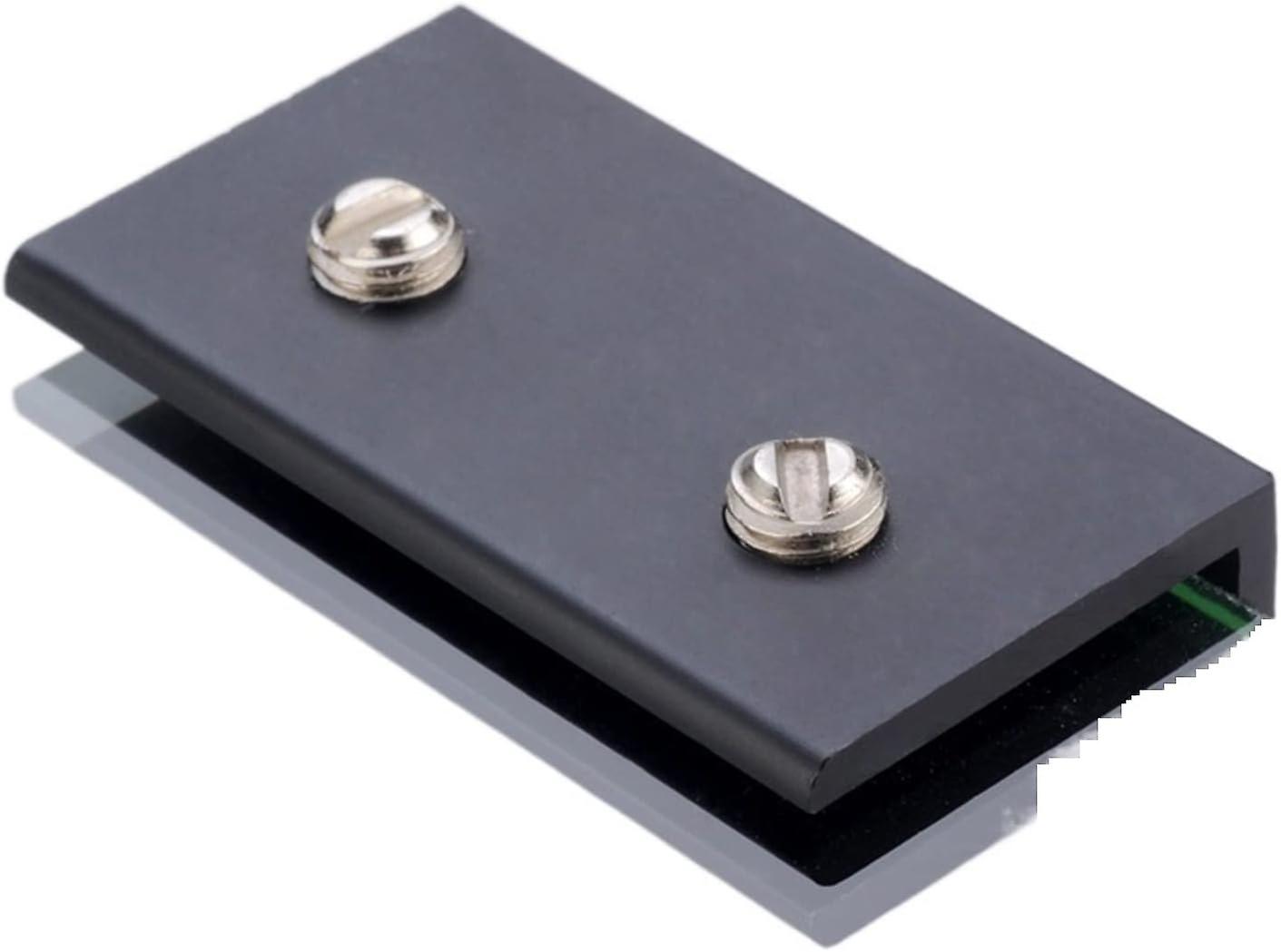 Glass clip, glass panel bracket, angle bracket, aluminum rust proof glass clip, wine cabinet bookshelf (color: black, size: 10 pieces)