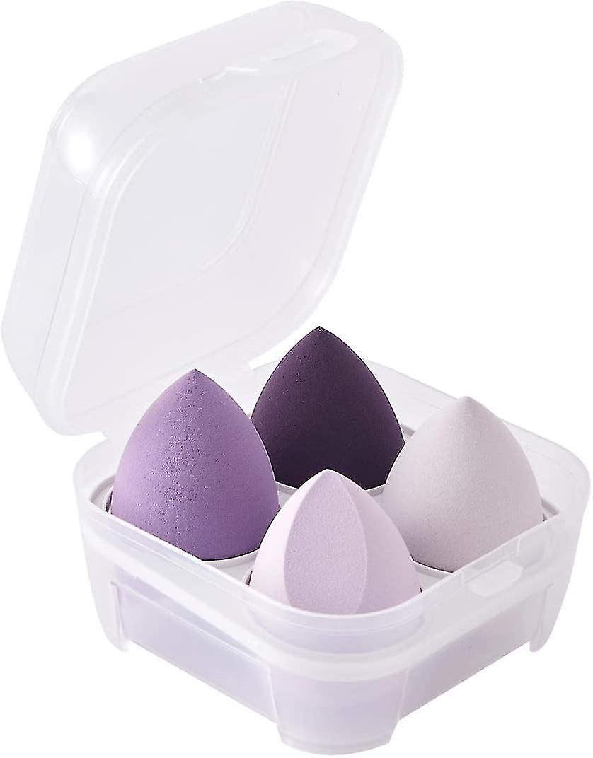 4 pack (4 PCS, Purple) foundation blending sponges, professional beauty makeup set to use with found