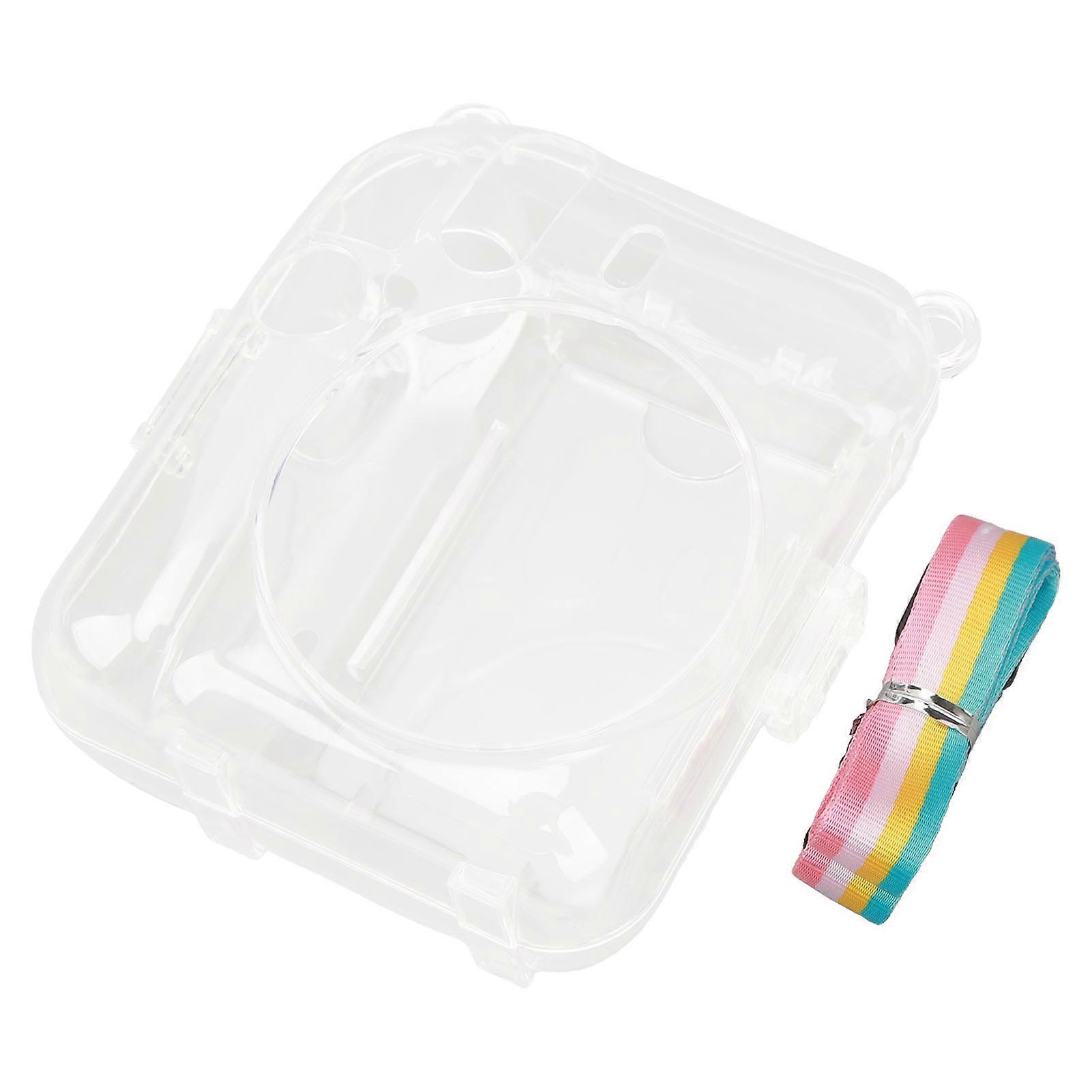 Clear Instant Camera Case PC Antiscratch Camera Sleeve With Adjustable Shoulder Strap For Instax Mini 12 