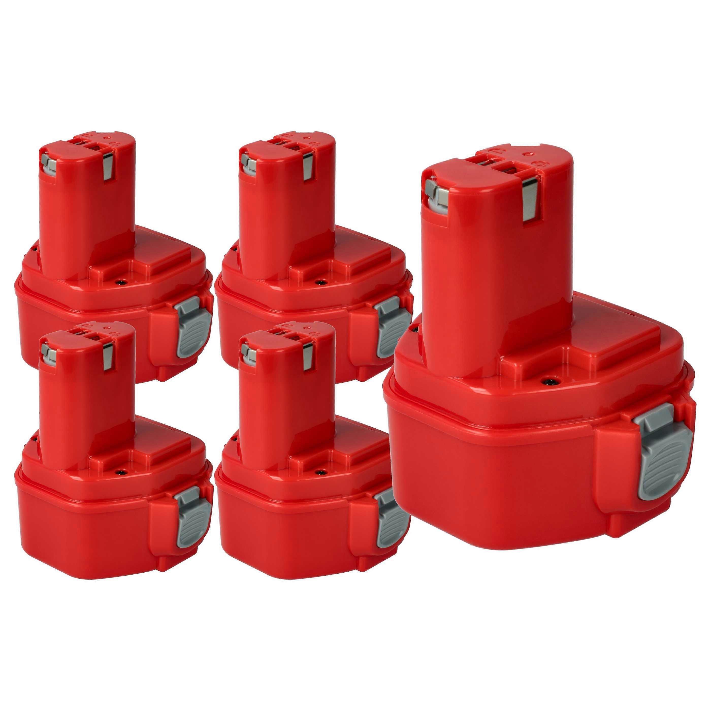 vhbw 5x accu compatibel met Klauke EK 60UNV, EK 60VPFTPLUS, EK 18PLUS, EK 22PLUS, EK 12042, EK 120UPLUS, EK 12025 gereedschap (3000 mAh, NiMH, 12 V)