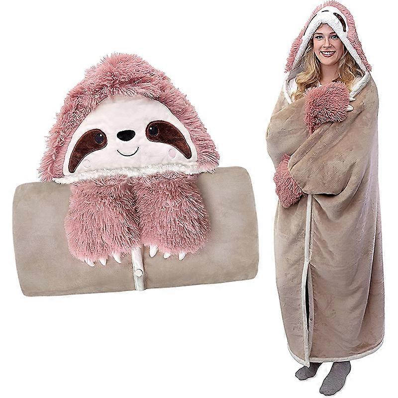 ILWHE Portable Pink Sloth Sofa Blanket