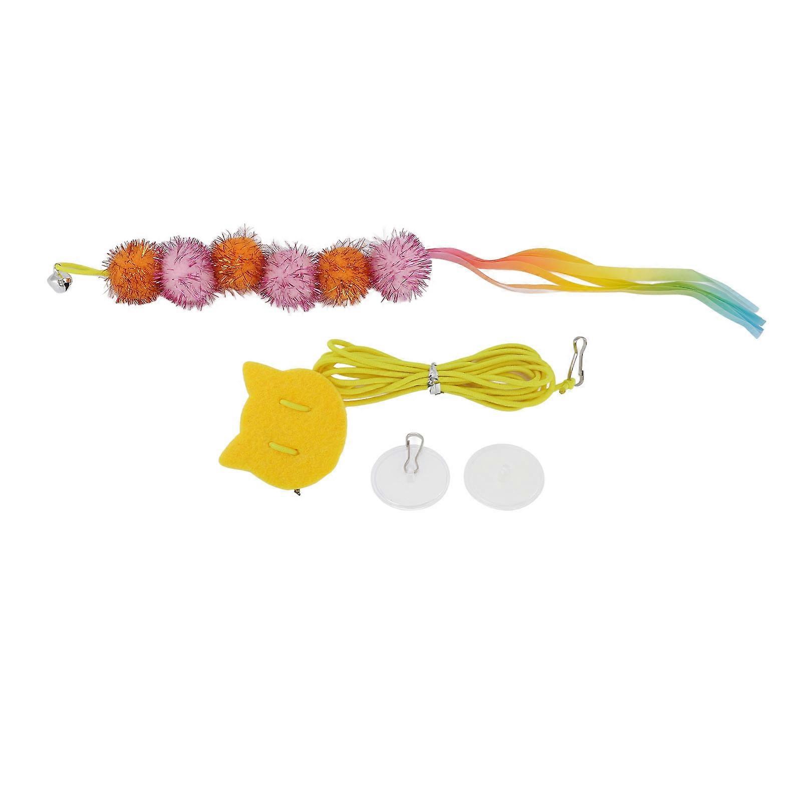 Door Hanging Cat Toy Hanging Door Bouncing Cat Toy To Relieve Boredom And Stress For Play Exercise Funny Cat Rope And Orange Glitter Caterpillar