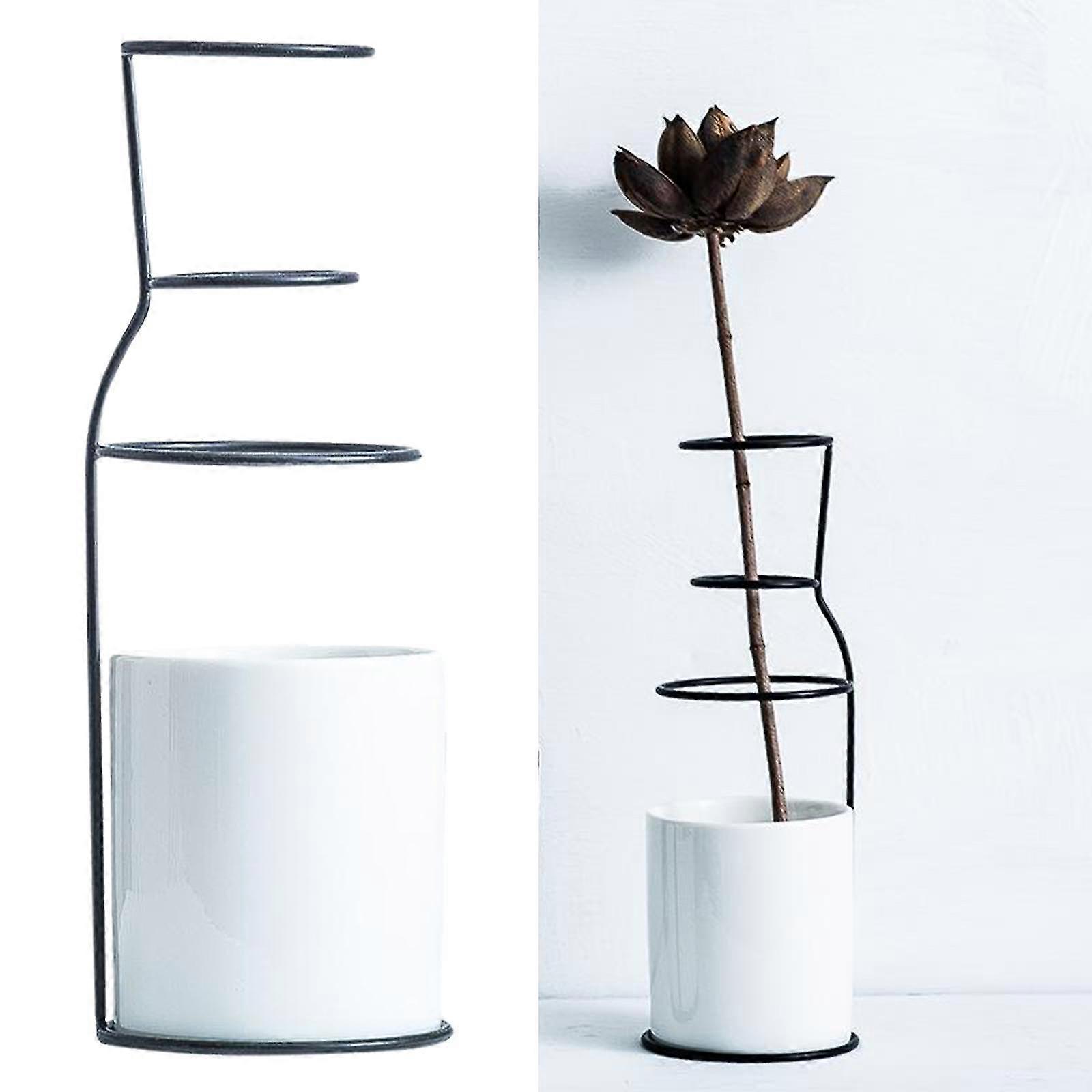 hg Nordic Ceramic Flower Vase Dry Flower Planter Holder Pottery Flower Pot S