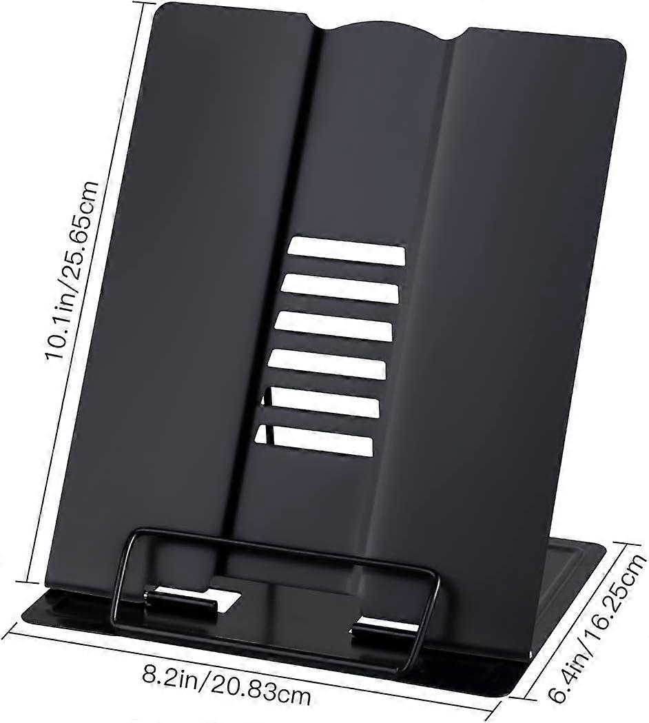 حامل للقراءة ، حامل كتب طبخ قابل للتعديل من 6 مستويات ، حامل كتاب أطفال طويل قابل للطي (أسود)