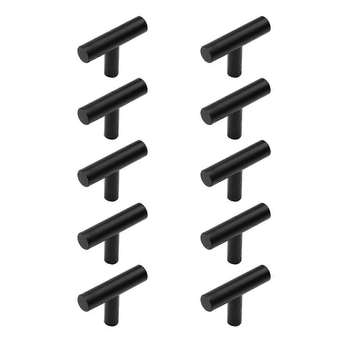 10 Pack Cabinet Pulls Rustfrit Stål Køkken Skab Håndtag Mat Sort Skuffe Pulls Køkken Skab Hardware til Skabe Skab, Skuffe, Garderobe