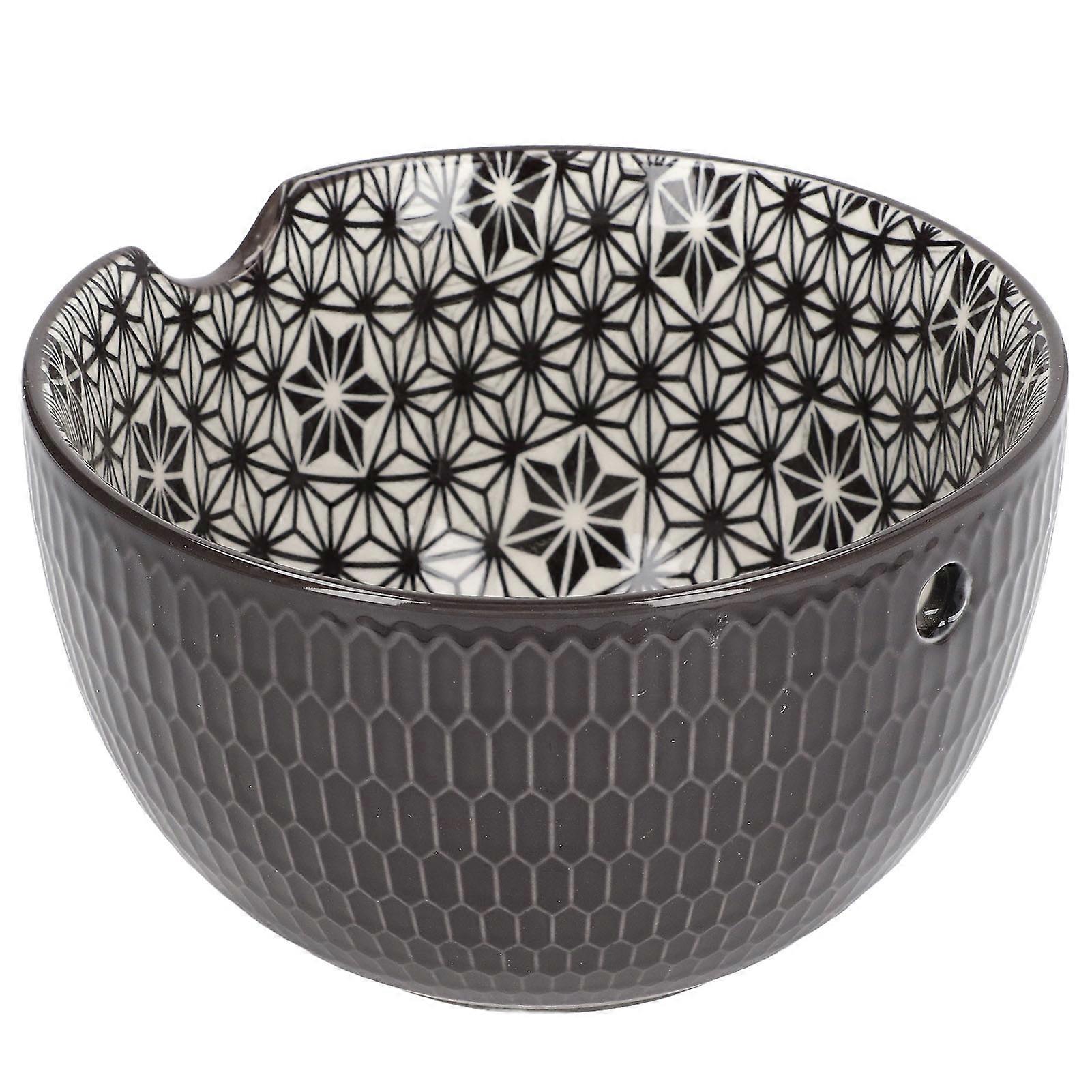 Yarn Bowl Holder Rustic Texture Simple Style Ceramic Material Decorative Fixing Knitting Tools For Winding Wool Black