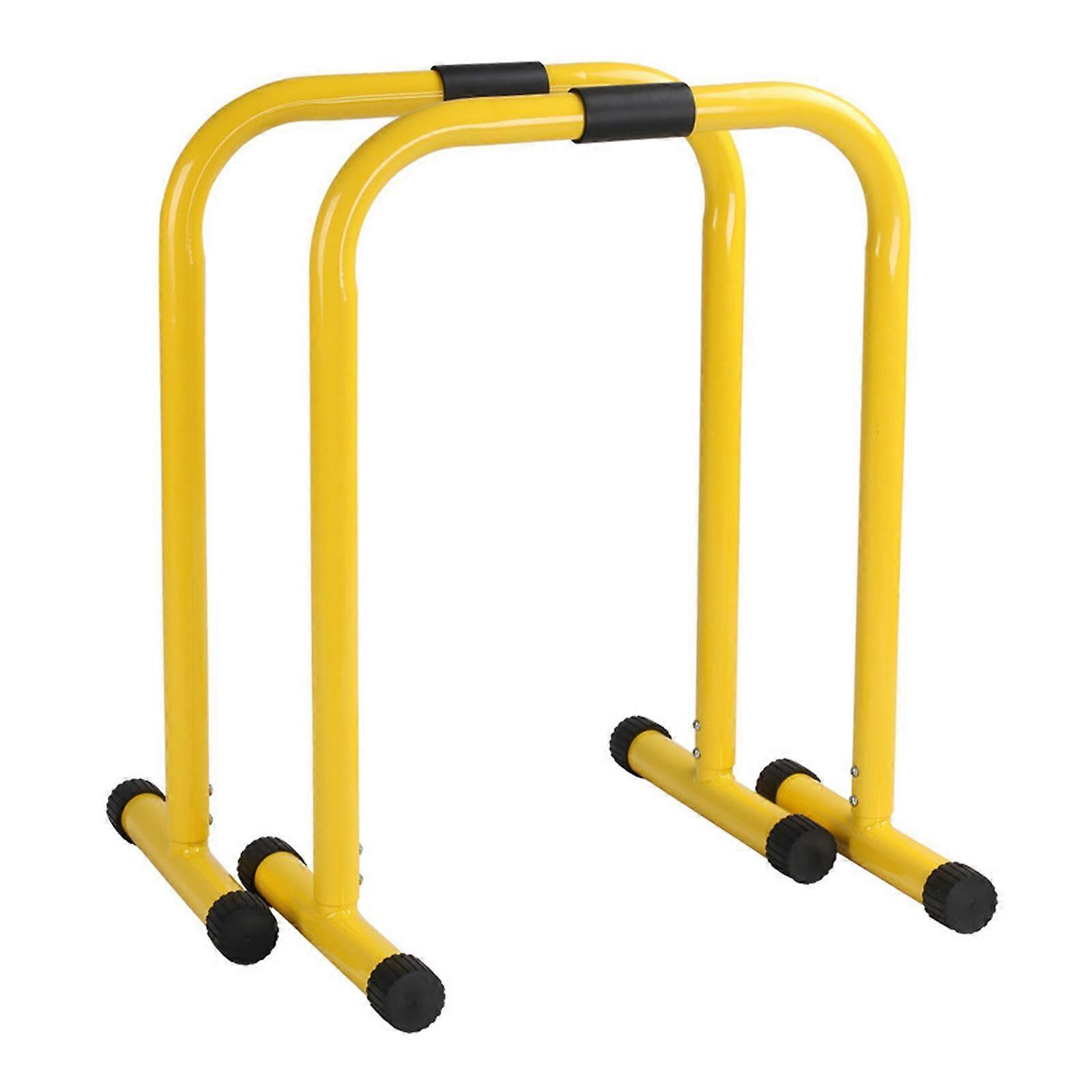 2Pcs Push up Bars Sturdy Structure Parallettes Bars for Fitness Arm Training Yellow