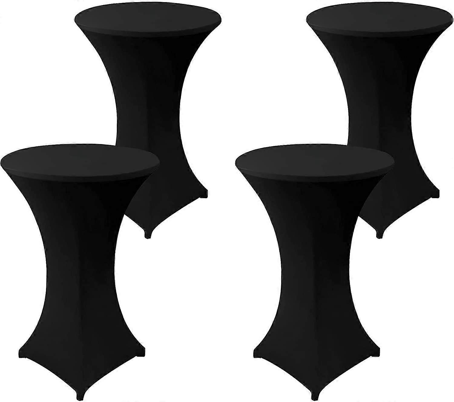 För 4-pack Black Spandex Cocktail Bordsöverdrag för utomhusbröllop
