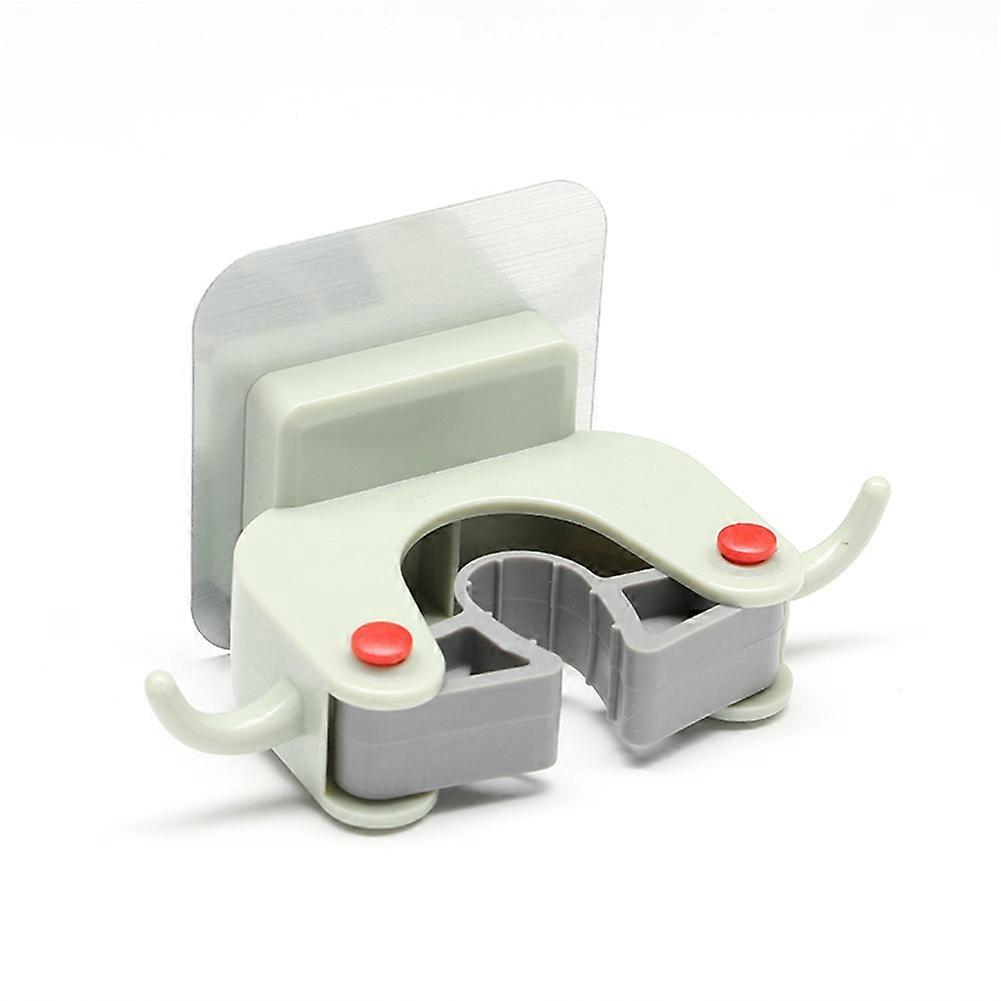 Durable Reusable Wall-mounted Mop Holder Rack for Towel Broom(Green)