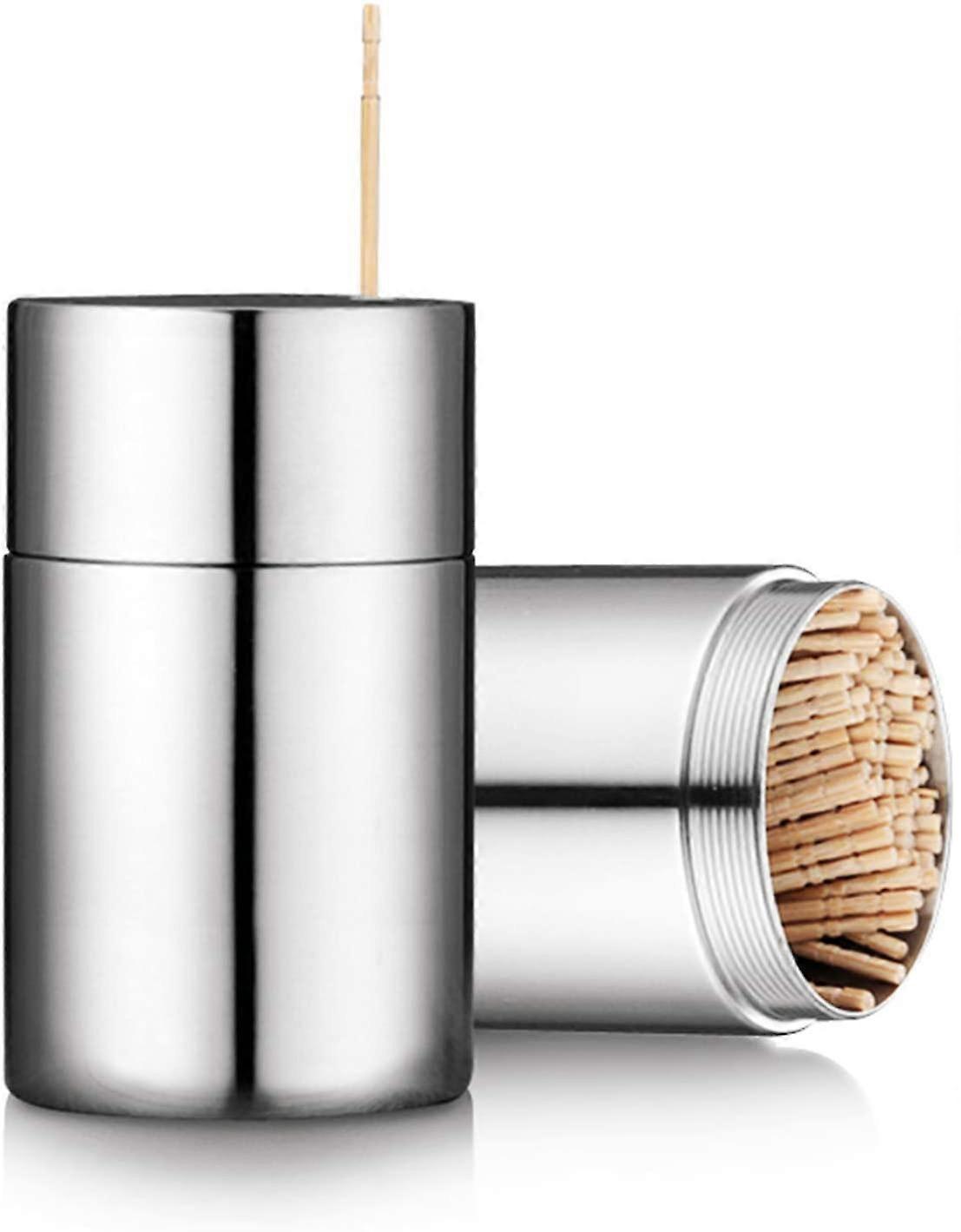 Distributeur de porte-cure-dents en acier inoxydable (chromé)