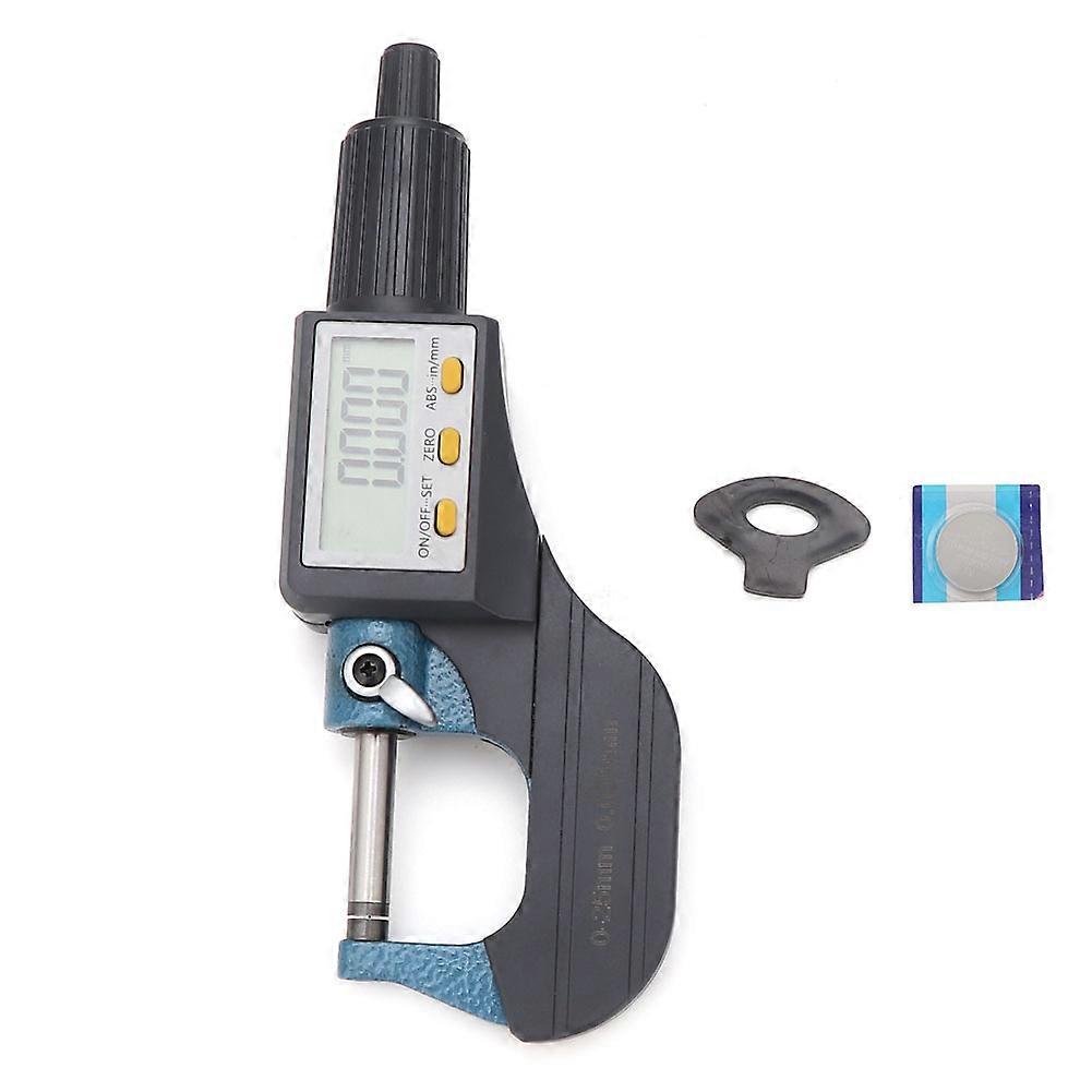 Chrome Plated Alloy Digital Display Low Error Micrometer 0.001mm Resolution (0~25mm) YEMAA