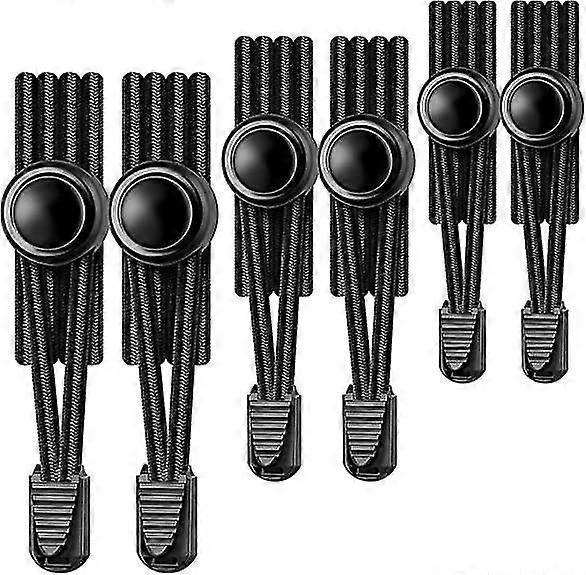 3 adet siyah 120cm Elastik Ayakkabı Bağcığı, Kravatsız Ayakkabı Bağcığı, Yetişkinler ve Çocuklar için Tek Boyut