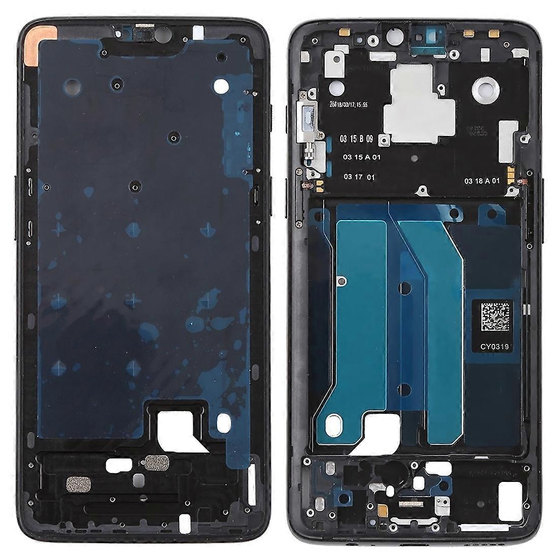 Front Housing LCD Frame Bezel Plate with Side Keys for OnePlus 6
