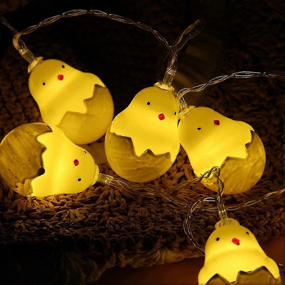 20 Led String Lights With Chick And Eggshell Pattern For Easter, Bedroom, Birthday Party Decoration [energy Class A +]
