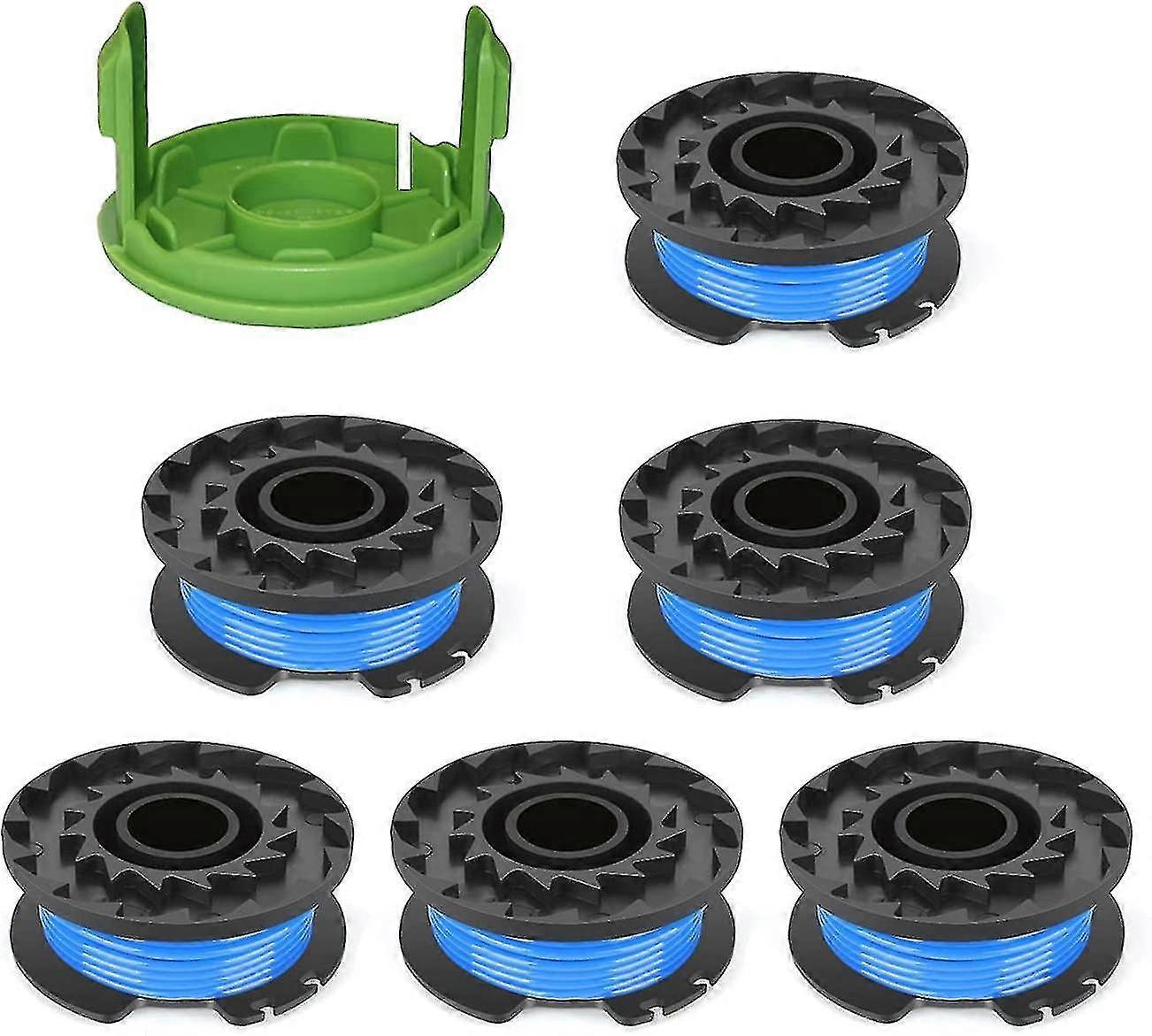 Weed Eater Spools Replacement For Greenworks 21302 21332 21342 20v 24v 40v 16ft 0.065single Line String Trimmer With 3411546a-6 Cap Covers