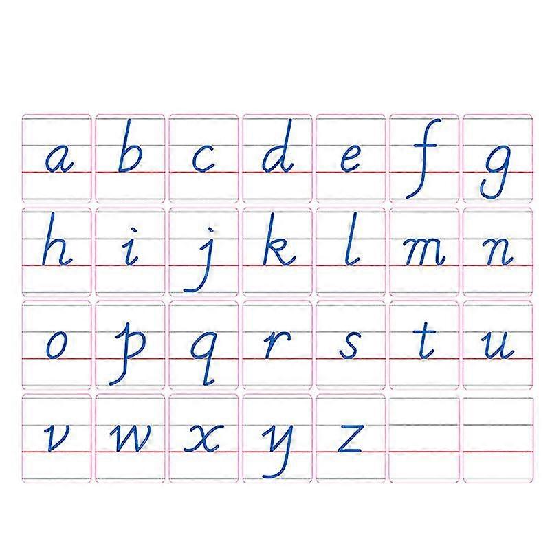 28pcs English Lowercase Letter Magnet Sticker Refrigerator Paste Early Education English Letter Magnet (26pcs Letter + 2pcs Blank Stickers)