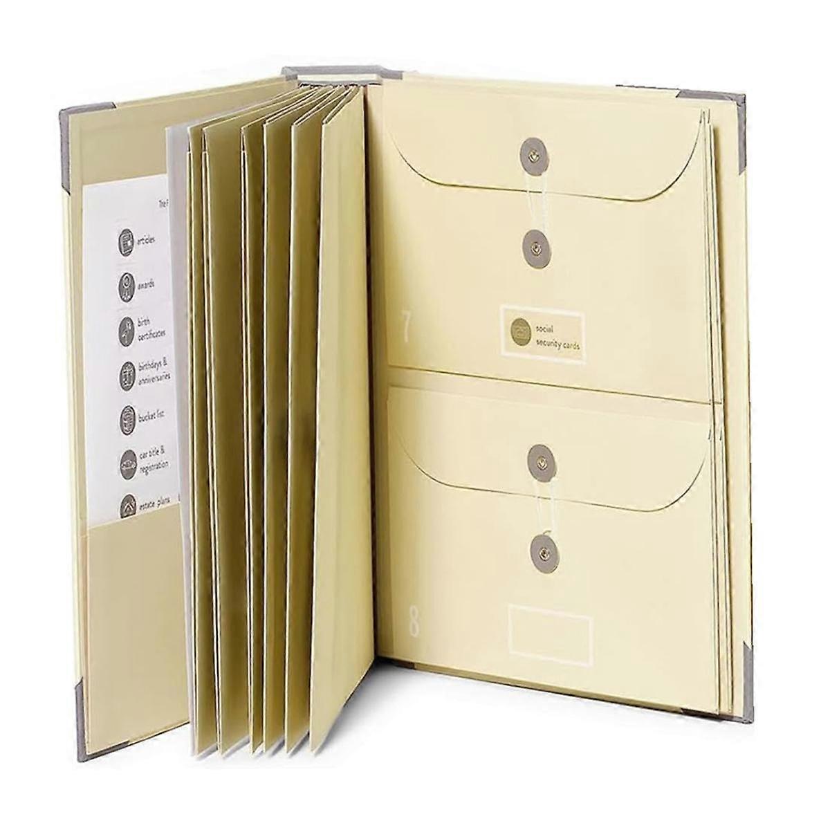 File Folders with Labels,Cute Paper Organizer with Zipper Pouch, Portable Documents Organizer for H